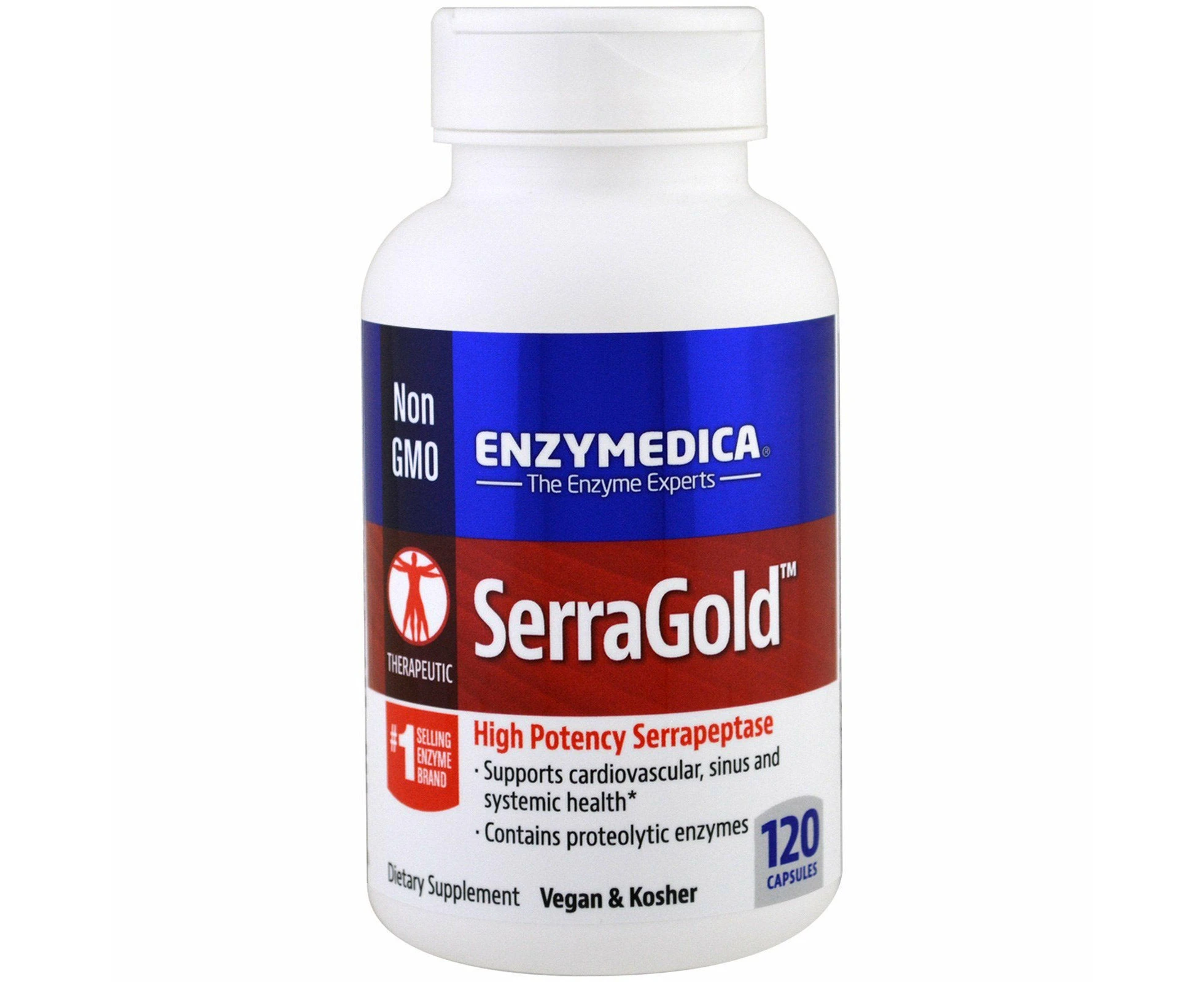 Enzymedica, SerraGold, High Potency Serrapeptase, 120 Capsules