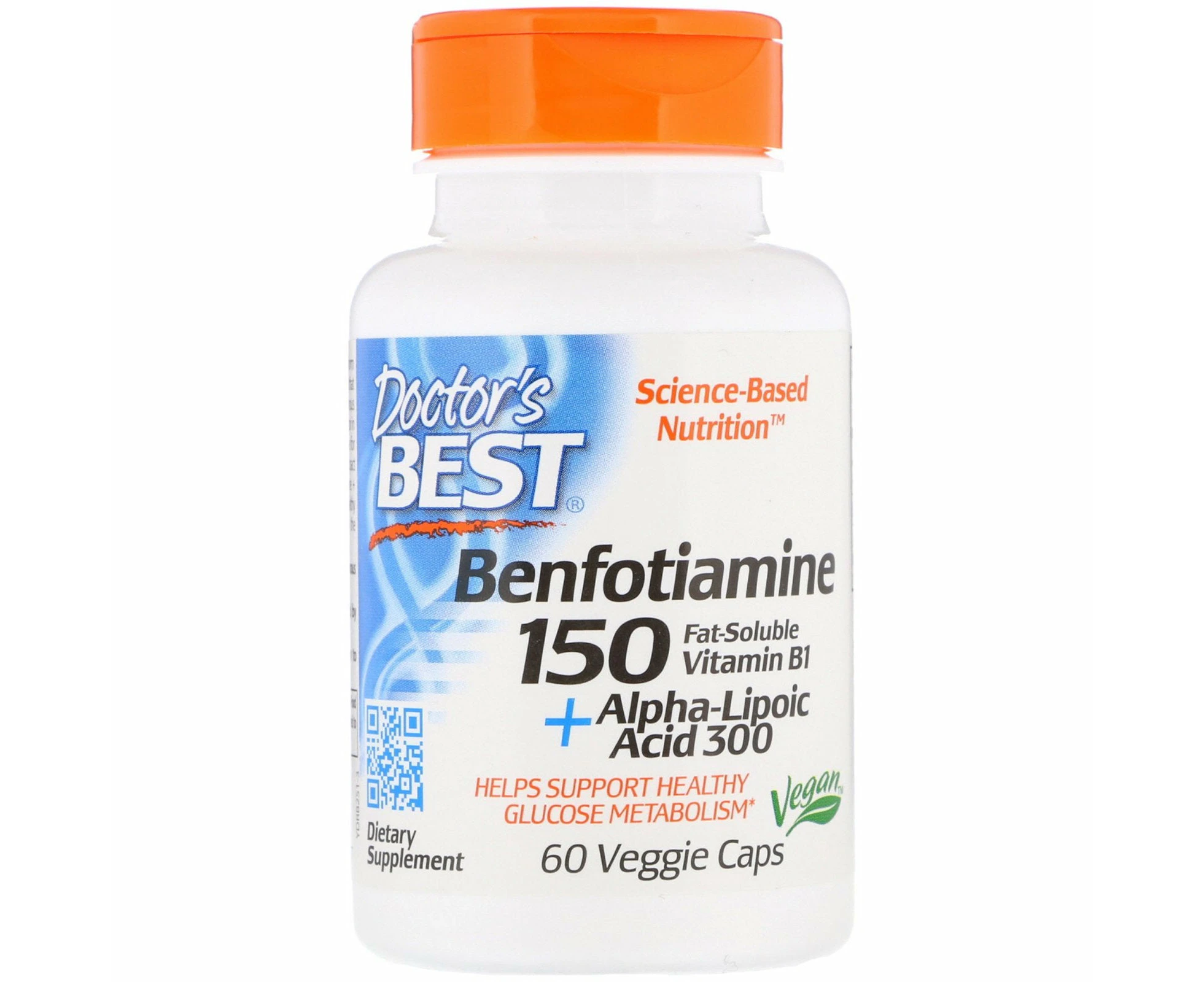 Doctor's Best, Benfotiamine 150 + Alpha-Lipoic Acid 300, 60 Veggie Caps