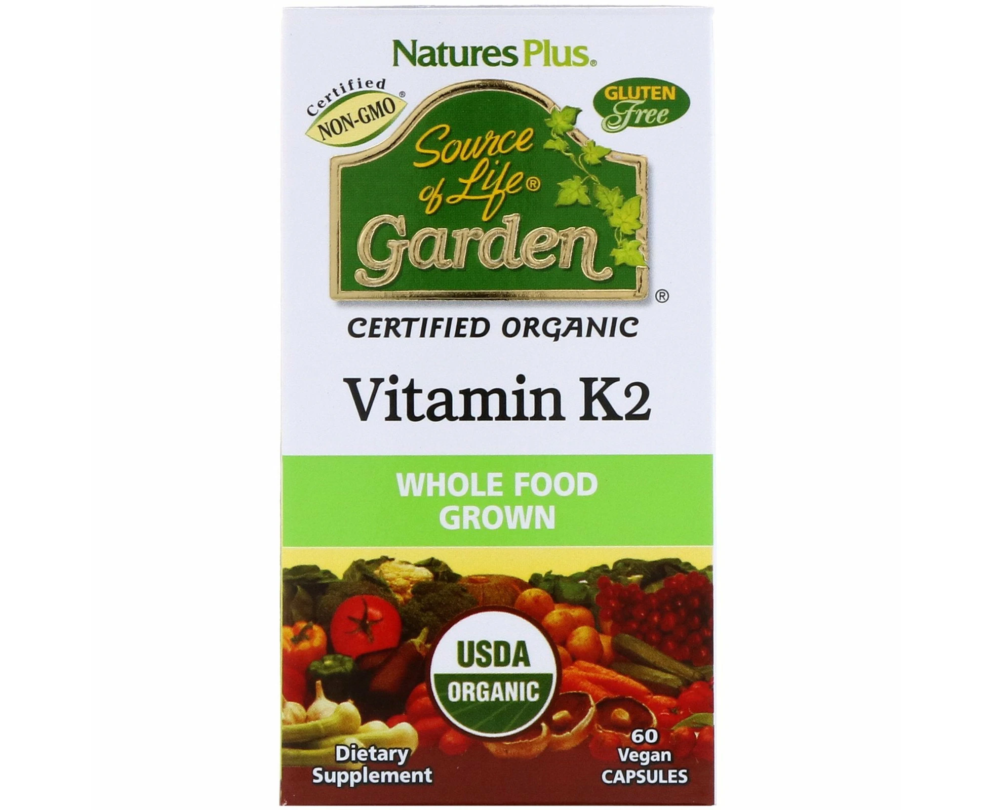 Nature's Plus, Source of Life, Garden, Vitamin K2, 60 Vegan Caps