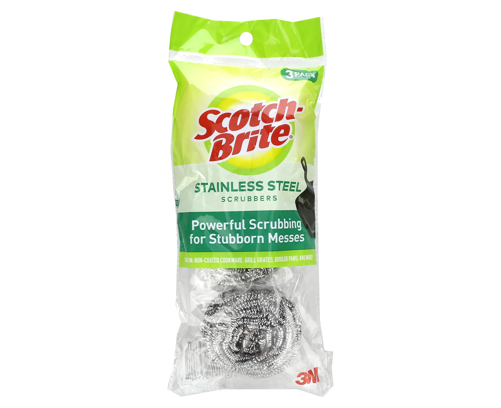 Scotch-Brite, Stainless Steel Scrubbers, 3 Scrubbers