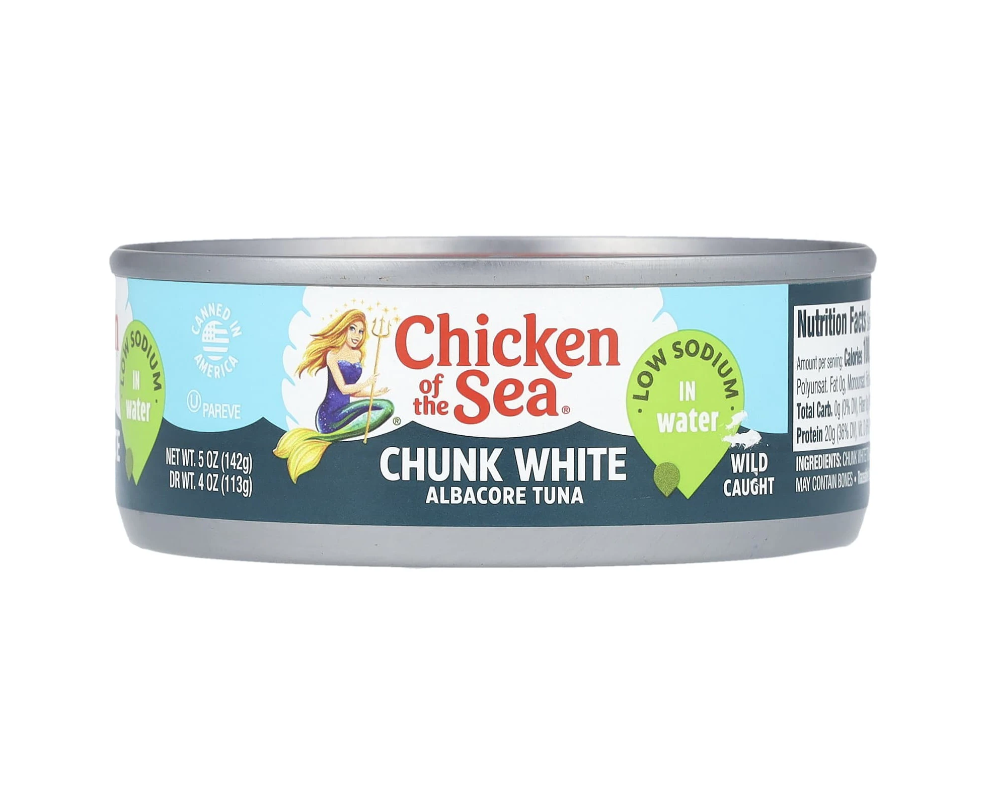 Chicken of the Sea, Chunk White Albacore Tuna in Water, Wild Caught, 5 oz (142 g)