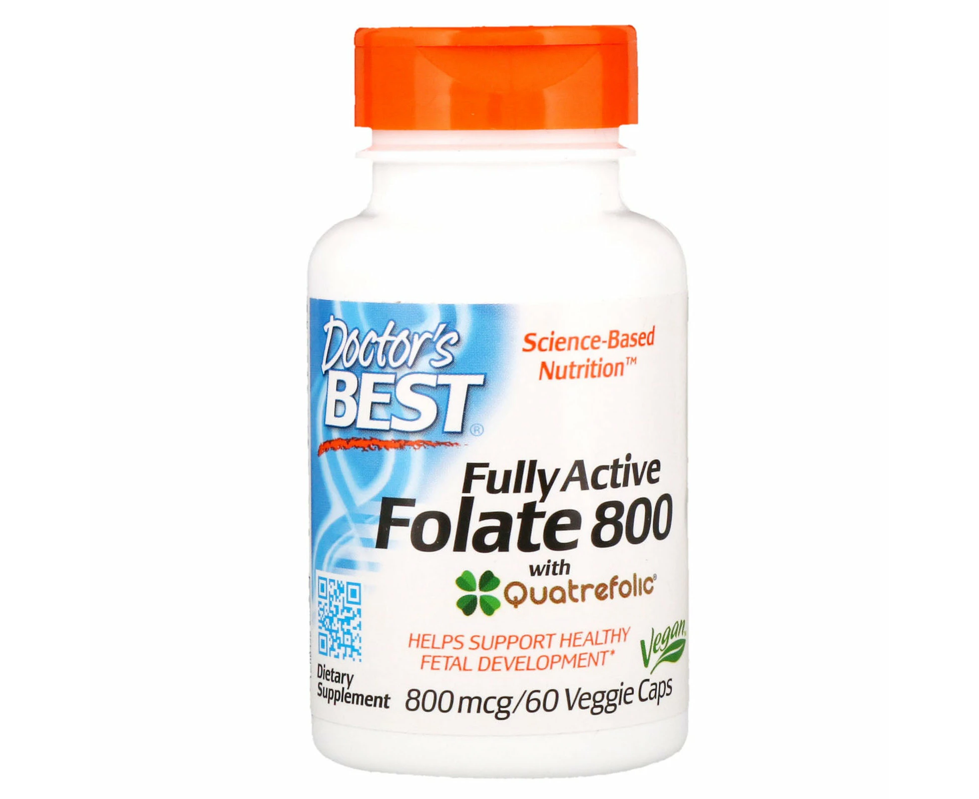 Doctor's Best, Fully Active Folate 800, 800 mcg, 60 Veggie Caps