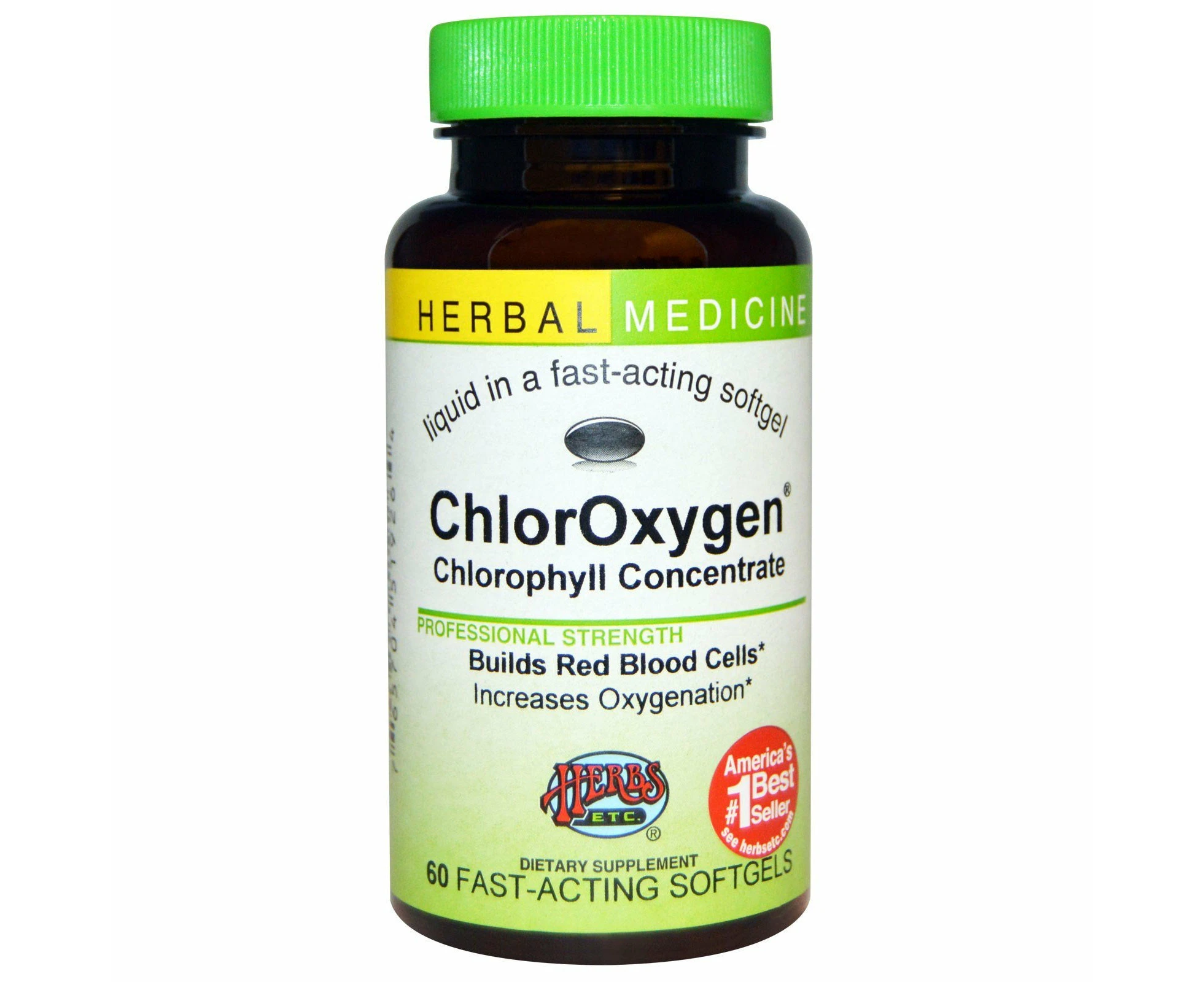 Herbs Etc., ChlorOxygen, Chlorophyll Concentrate, 60 Fast-Acting Softgels