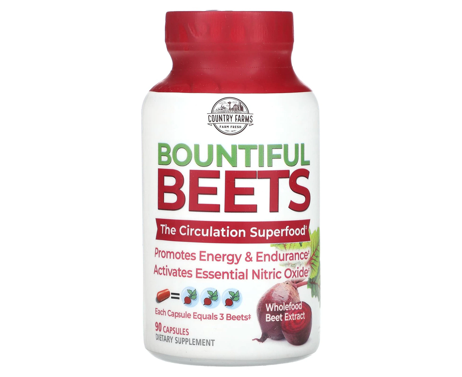 Country Farms, Bountiful Beets, Whole Beet Extract, 90 Capsules