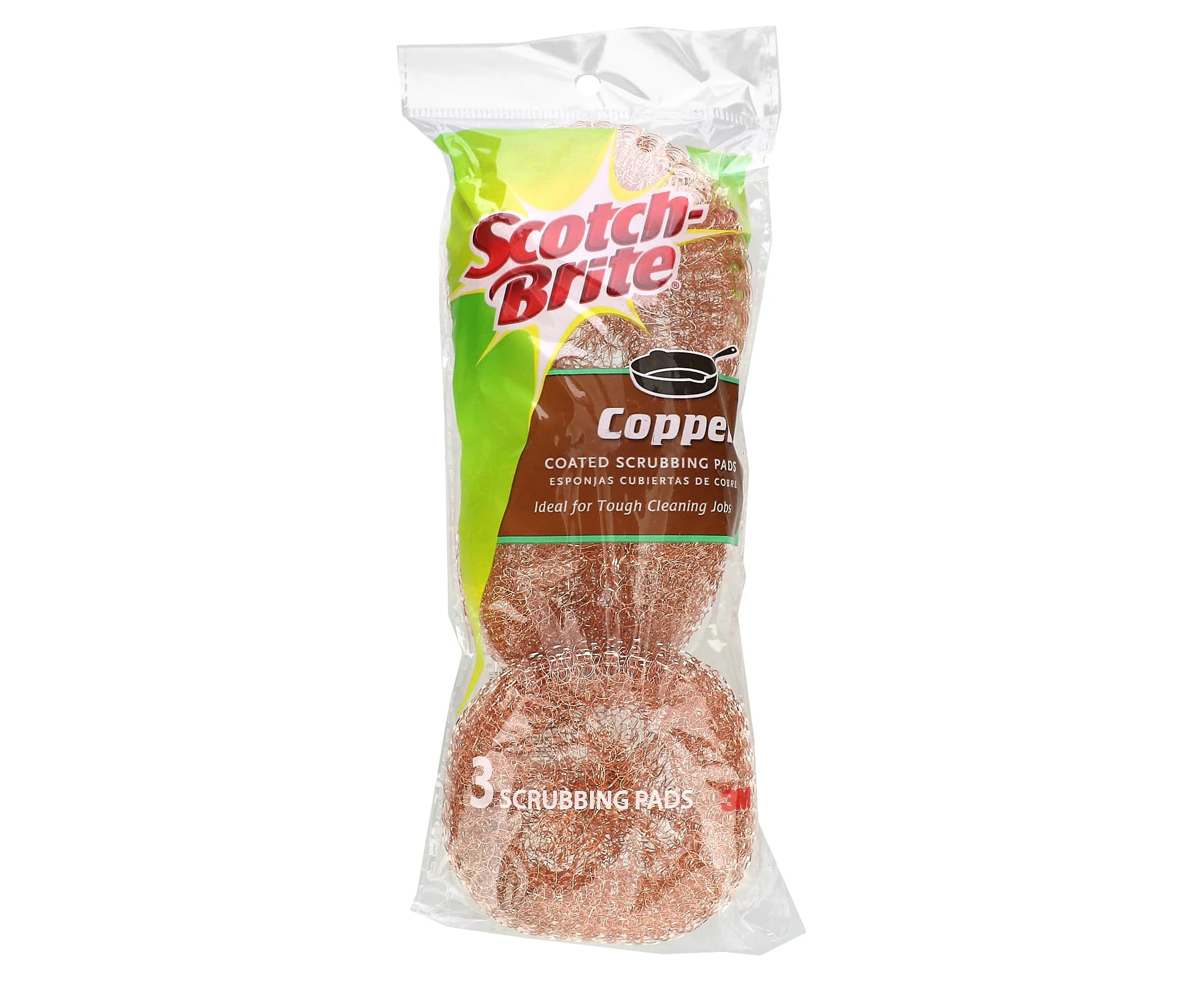 Scotch-Brite, Copper Coated Scrubbing Pads, 3 Scrubbing Pads