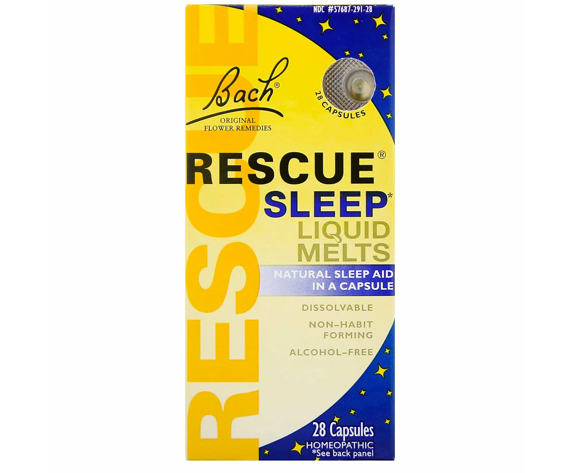 Bach, Original Flower Remedies, Rescue Sleep Liquid Melts, 28 Capsules