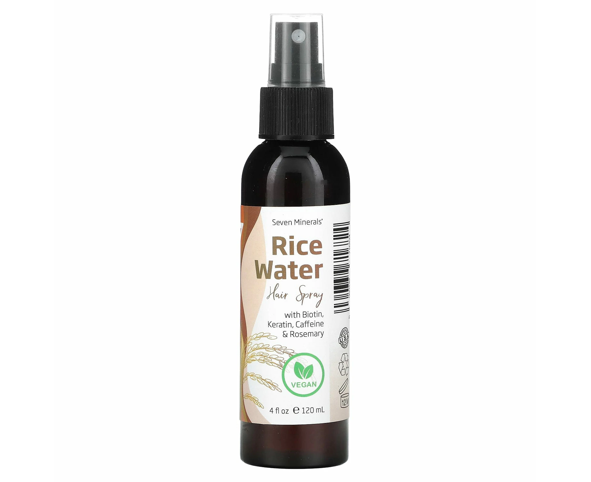 Seven Minerals, Rice Water Hair Spray, 4 fl oz (120 ml)