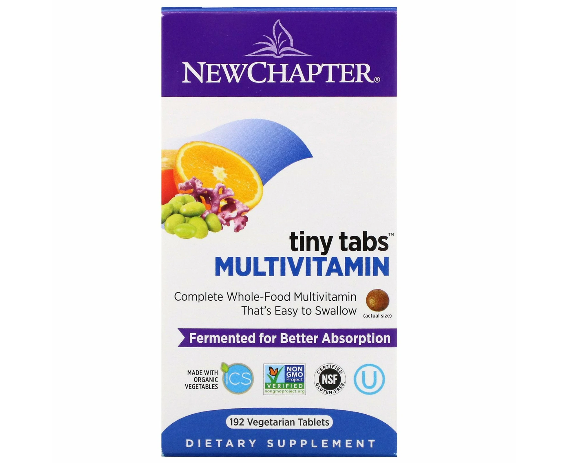 New Chapter, Multivitamin Tiny Tabs, Complete Whole-Food Multivitamin, 192 Vegetarian Tablets