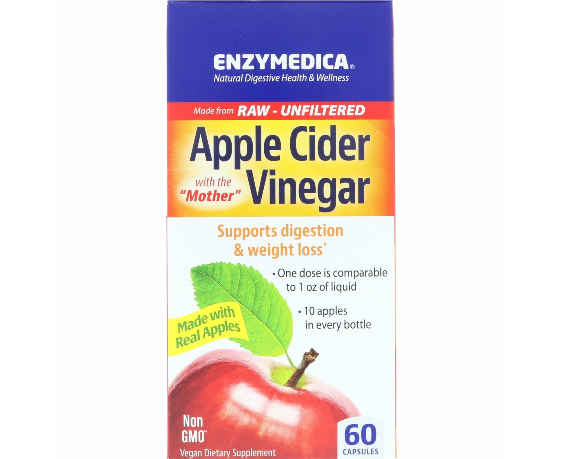 Enzymedica, Apple Cider Vinegar, 60 Capsules