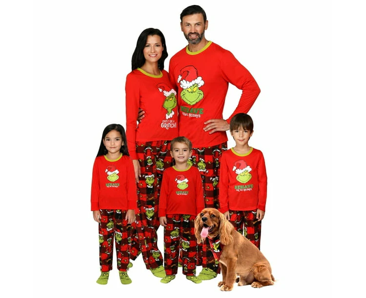 Dr. Seuss Family Pajama Set Grinch Costume Fun Print Sleepwear