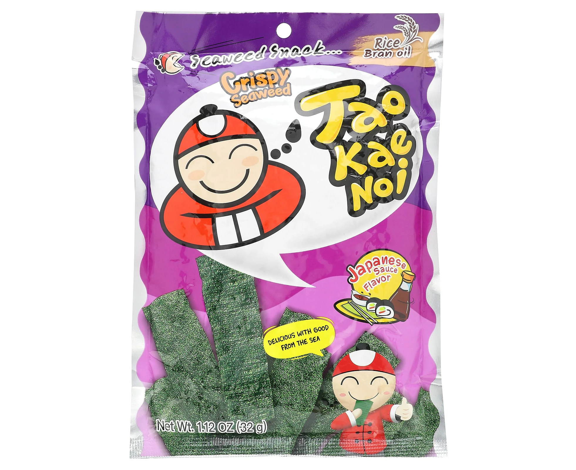 Tao Kae Noi, Crispy Seaweed Snack, Japanese Sauce, 1.12 oz (32 g)