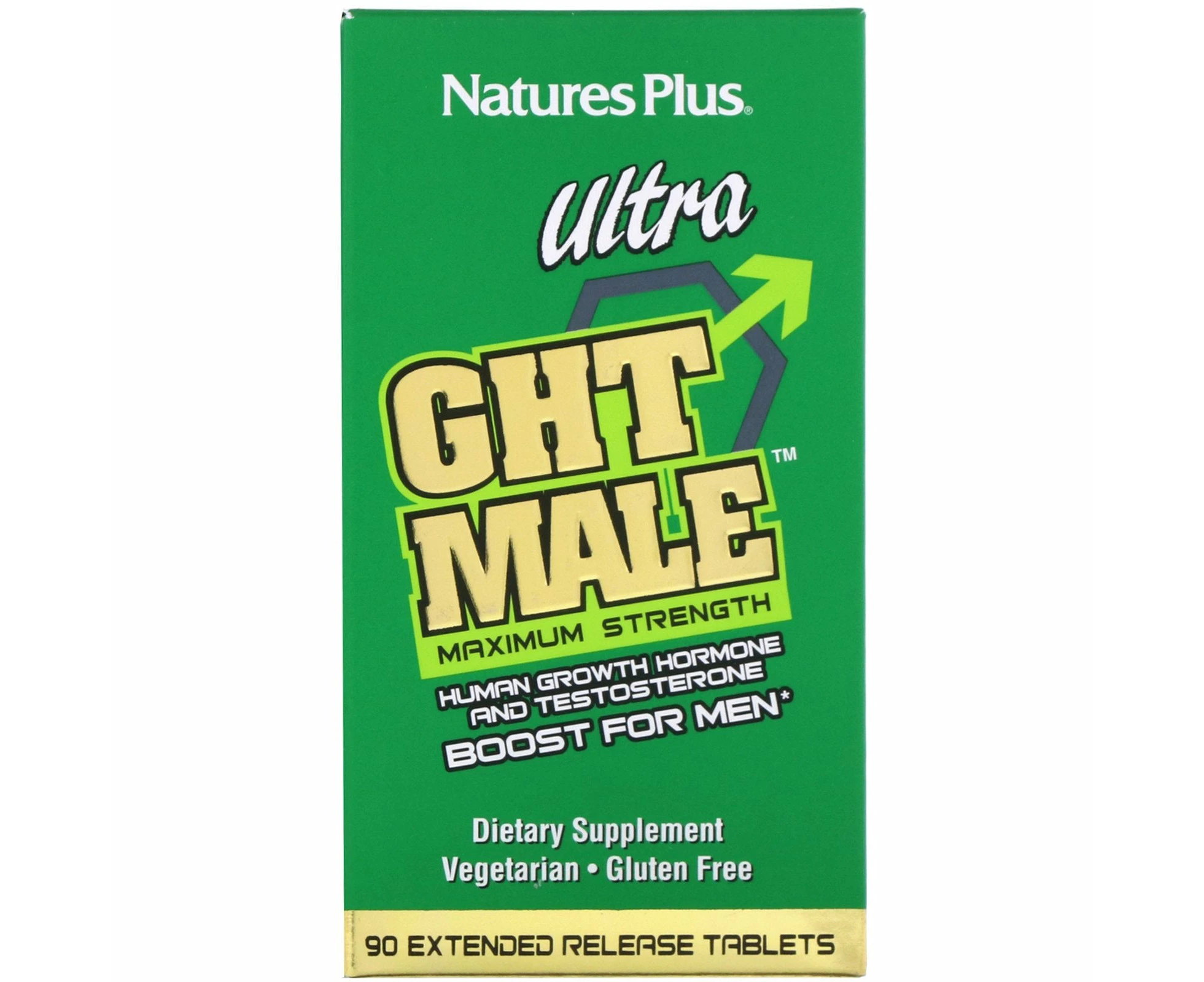 Nature's Plus, Ultra GHT Male, Maximum Strength, Boost For Men, 90 Extended Release Tablets