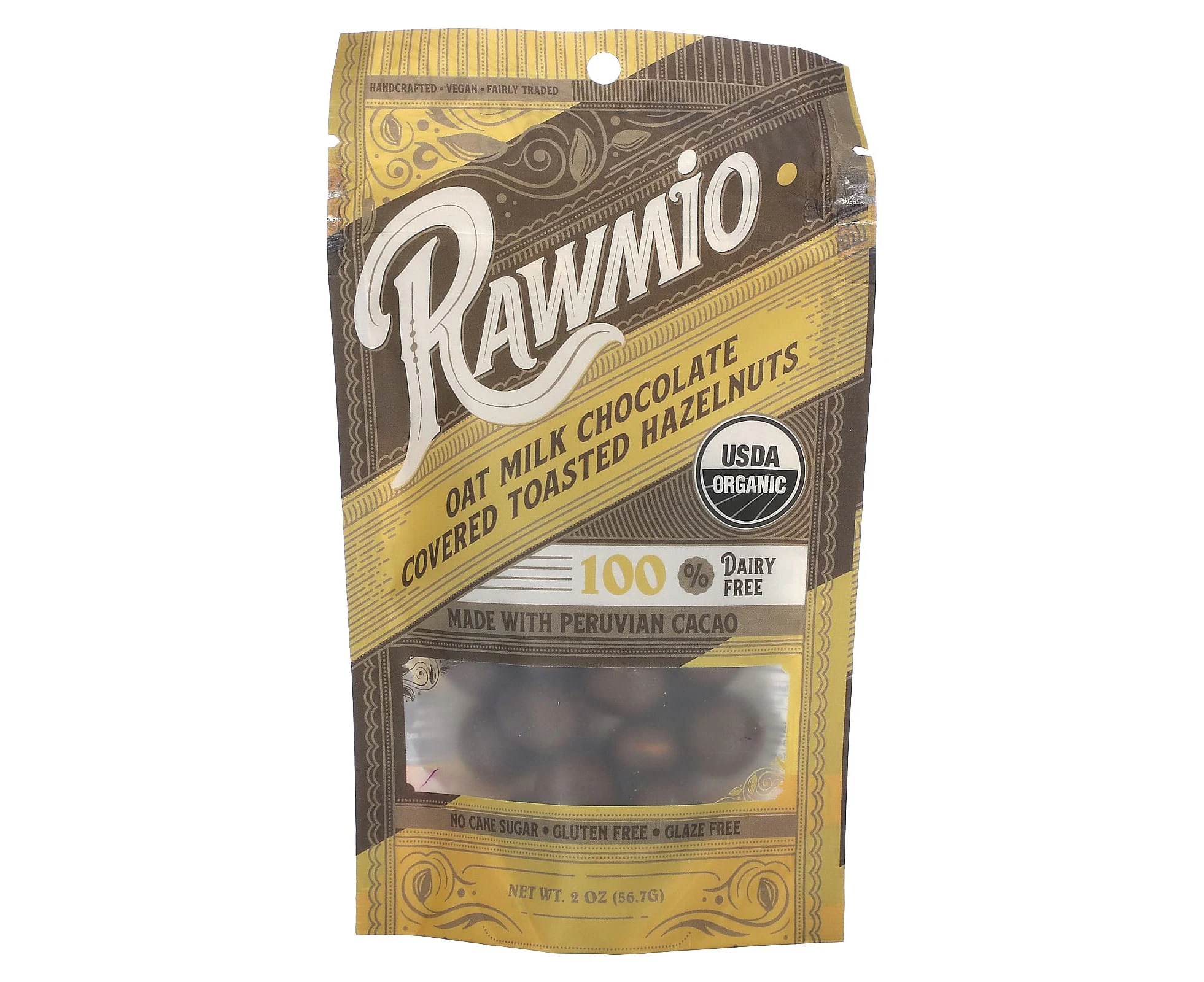 Rawmio, Oat Milk Chocolate Covered Toasted Hazelnuts, 2 oz (56.7 g)