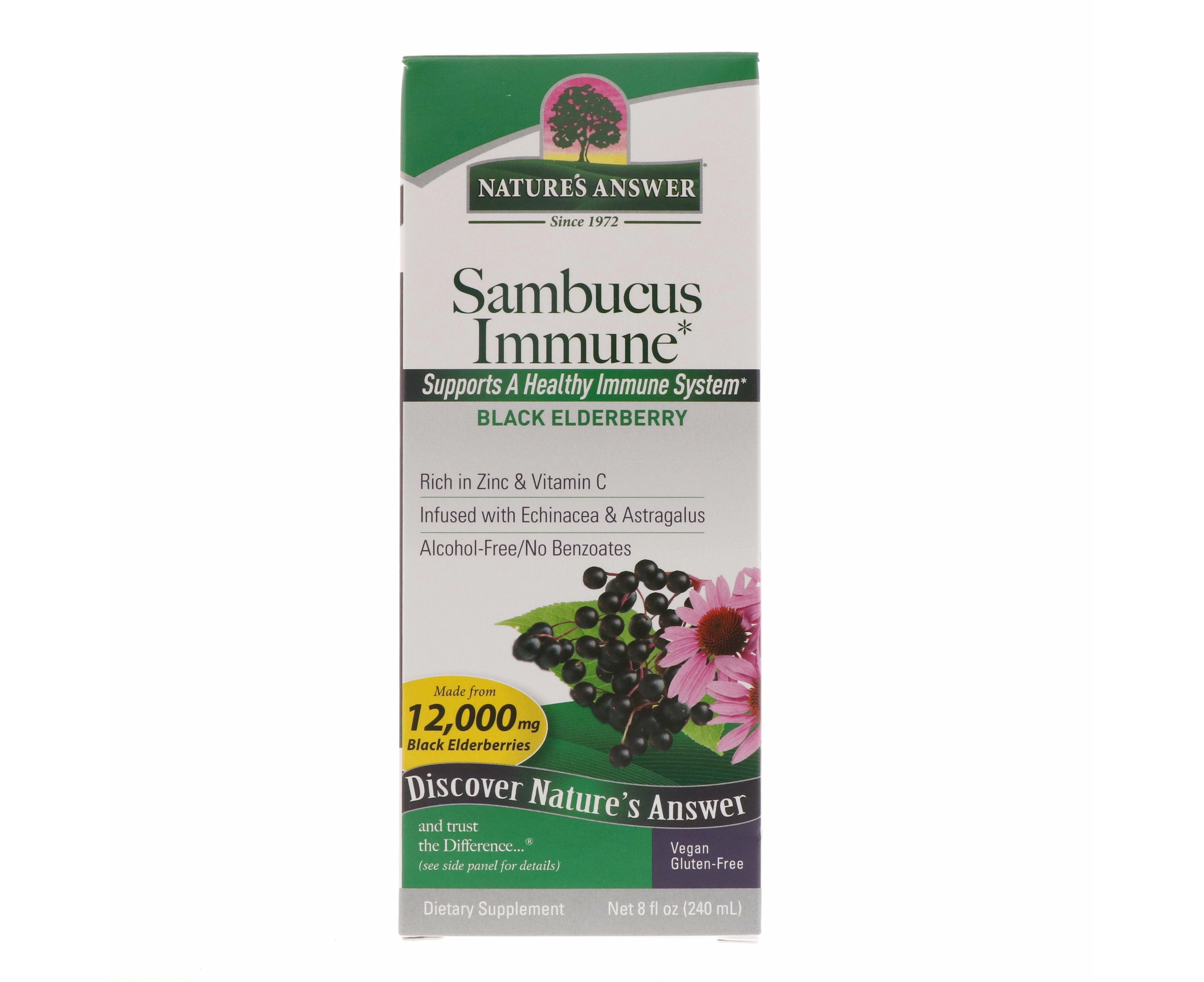 Nature's Answer, Sambucus Immune, Infused with Echinacea & Astragalus, 12,000 mg, 8 fl oz (240 ml)