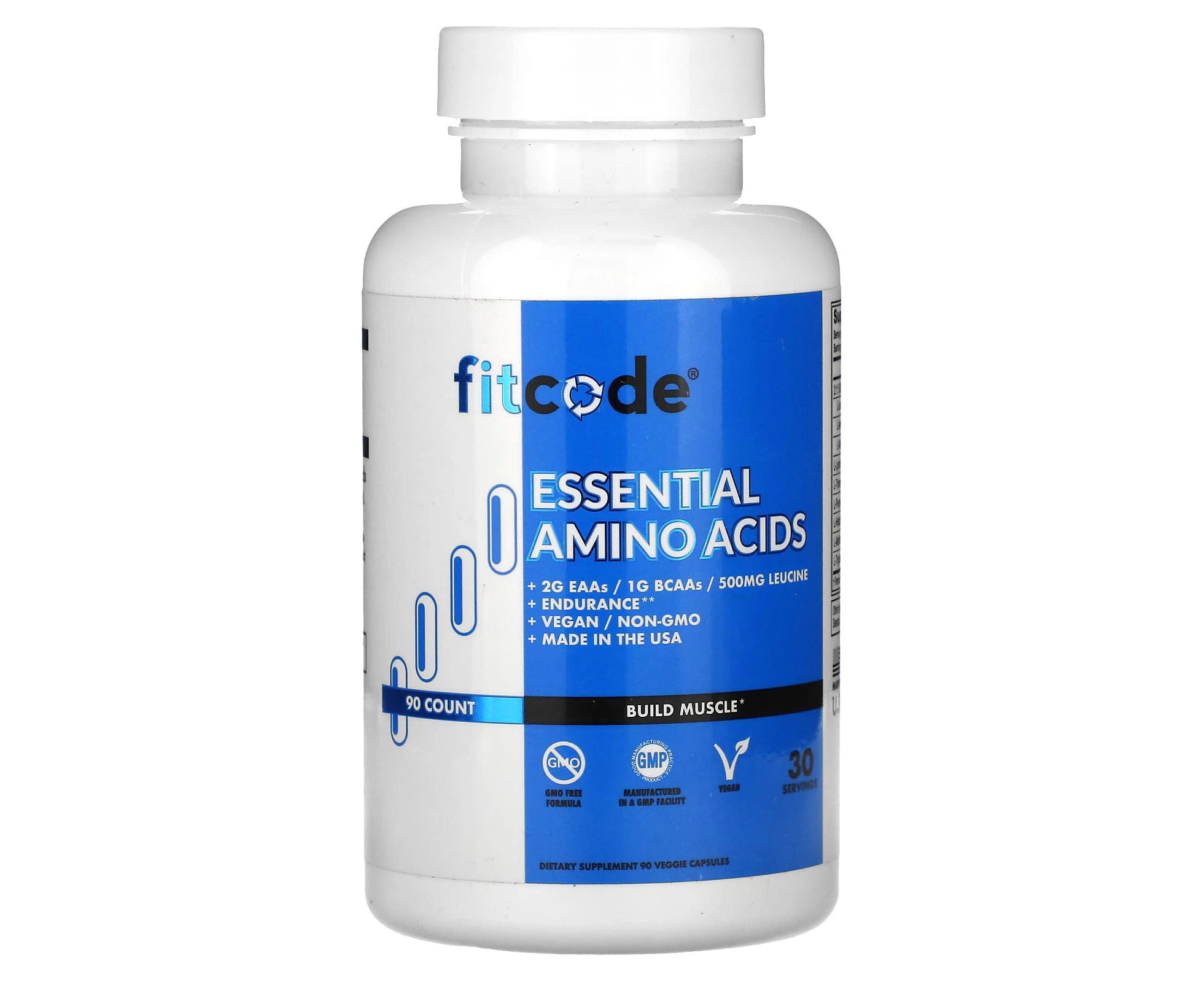 fitcode, Essential Amino Acids, 90 Veggie Capsules