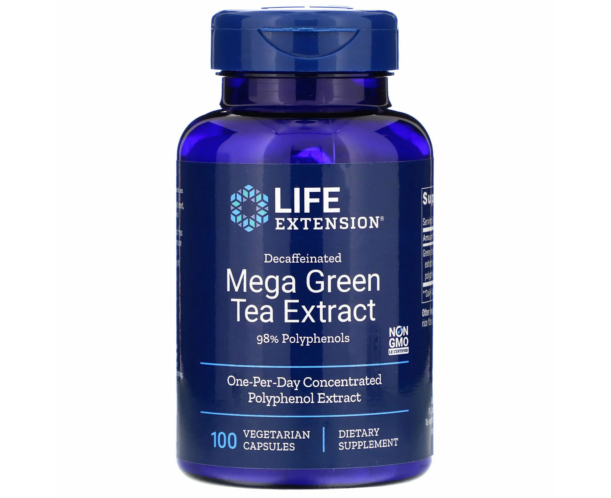 Life Extension, Mega Green Tea Extract, Decaffeinated, 100 Vegetarian Capsules