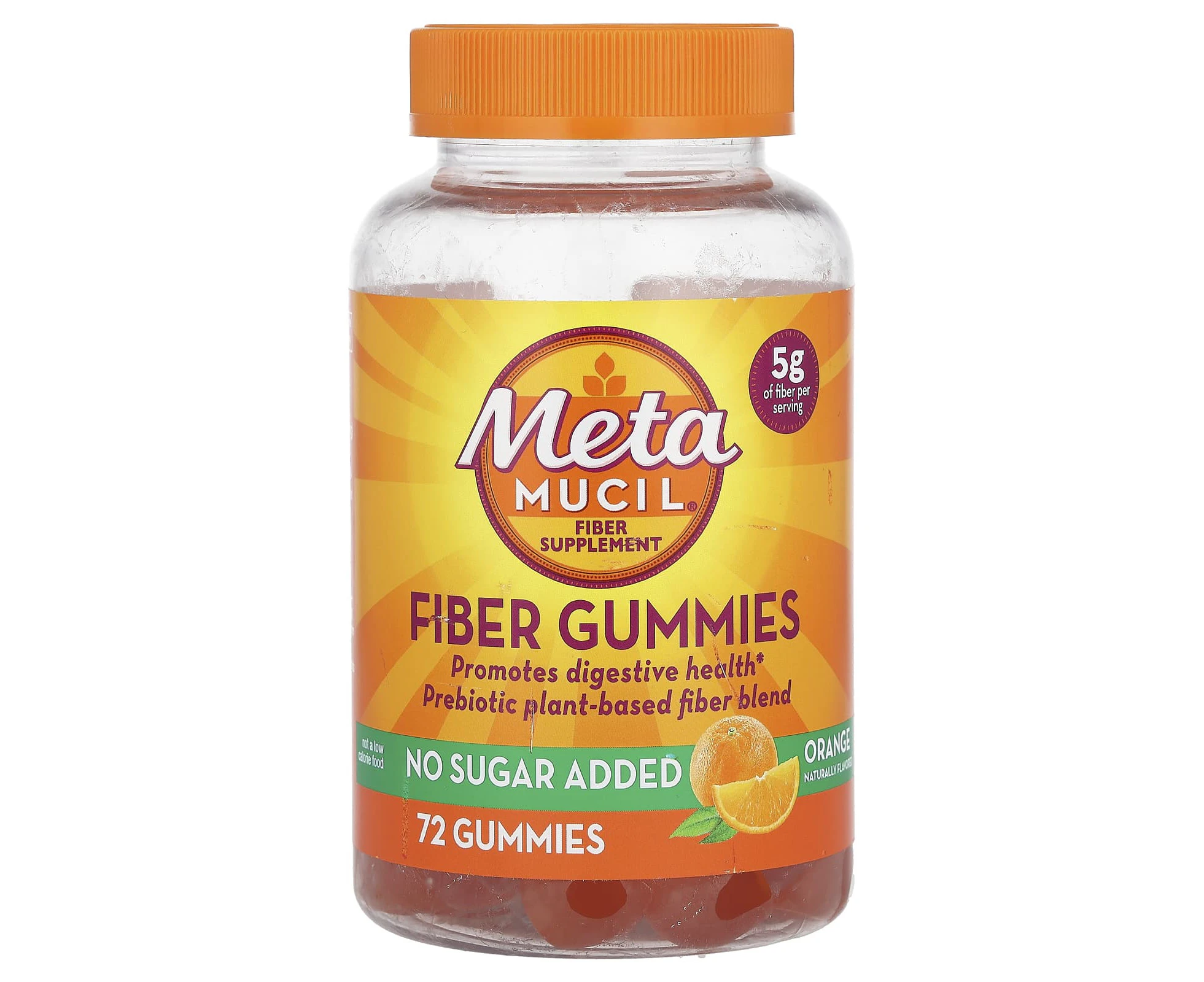 Metamucil, Fiber Gummies, Orange, 72 Gummies