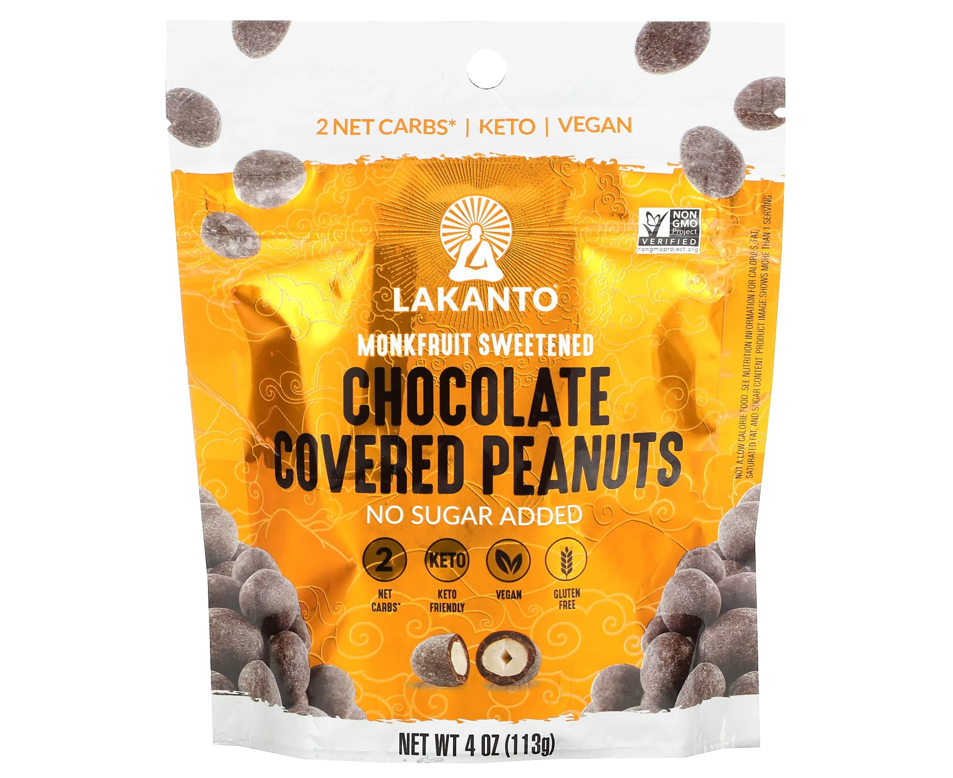 Lakanto, Chocolate Covered Peanuts, 4 oz (113 g)