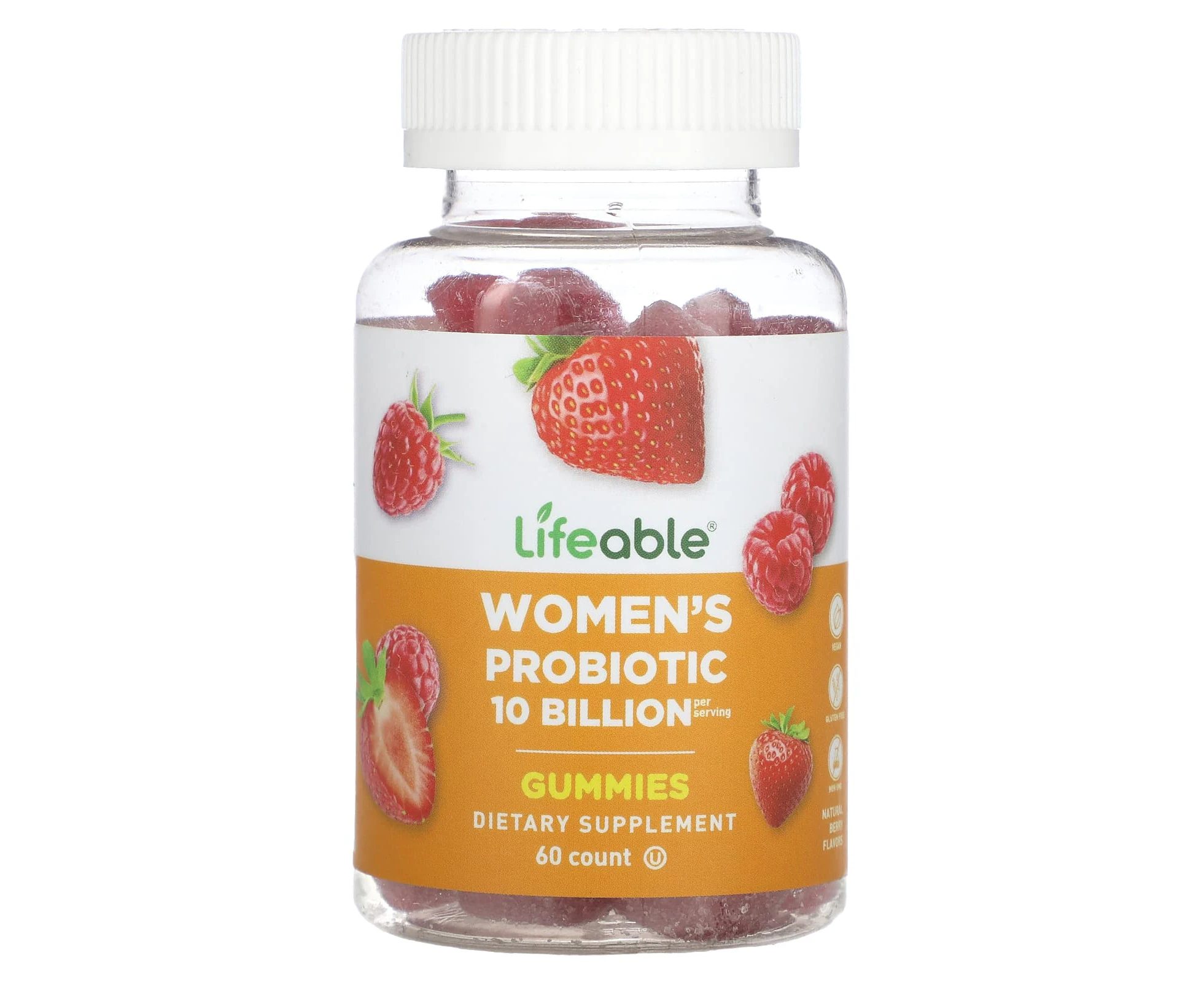 Lifeable, Women's Probiotic Gummies, Berry, 10 Billion, 60 Gummies (5 Billion CFU per Gummy)