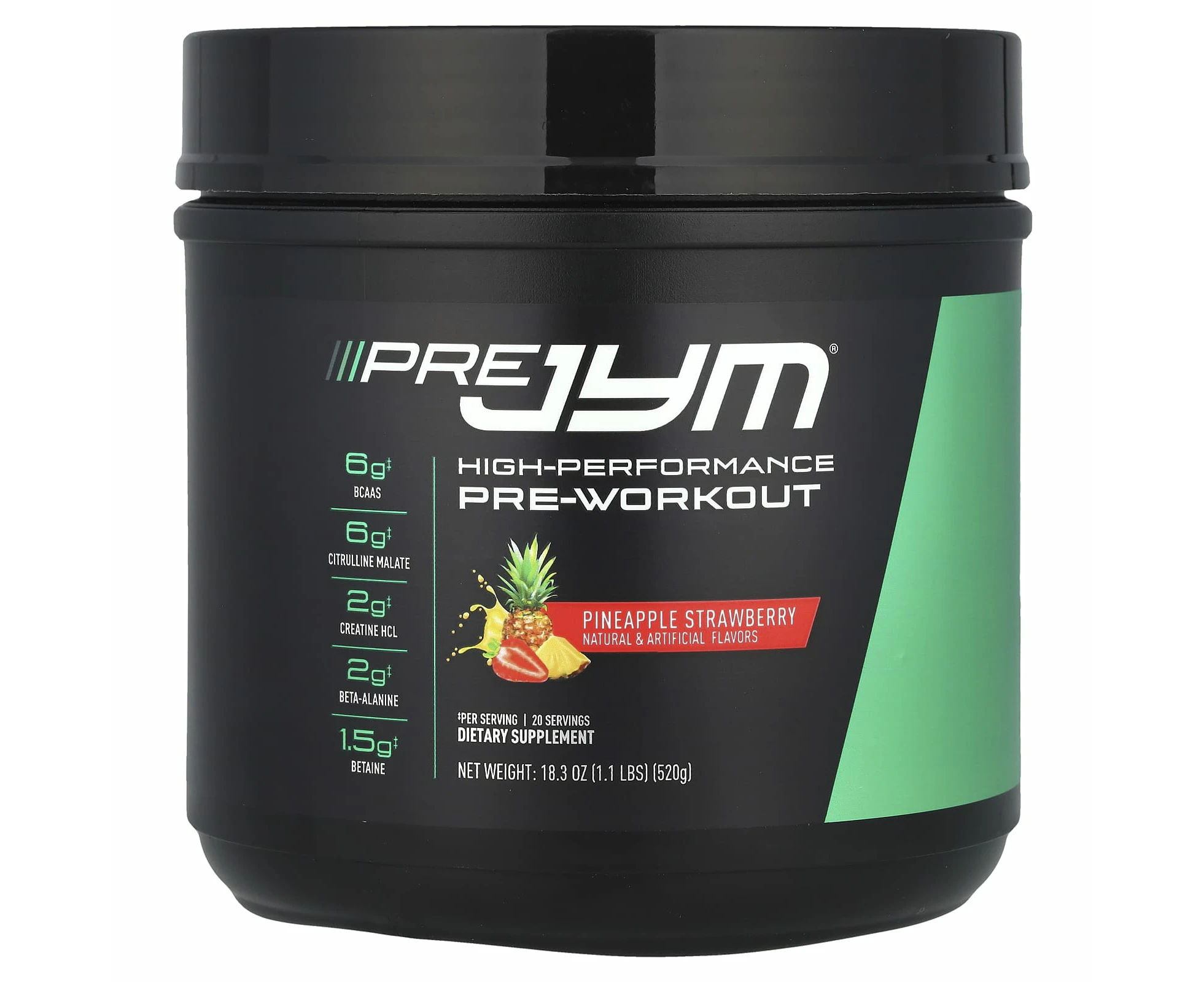 JYM Supplement Science, Pre JYM, High Performance Pre-Workout, Pineapple Strawberry, 1.1 lbs (520 g)