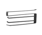 180° Rotatable 3-Rod Kitchen Cabinet Cupboard Storage Iron Rack Towel Hanger Organizer (Black)