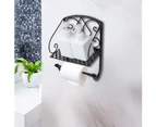 Black Bathroom Toilet Iron Roll Paper Holder Paper Towel Storage Rack For Home