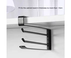 180° Rotatable 3-Rod Kitchen Cabinet Cupboard Storage Iron Rack Towel Hanger Organizer (Black)