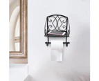 Black Bathroom Toilet Iron Roll Paper Holder Paper Towel Storage Rack For Home