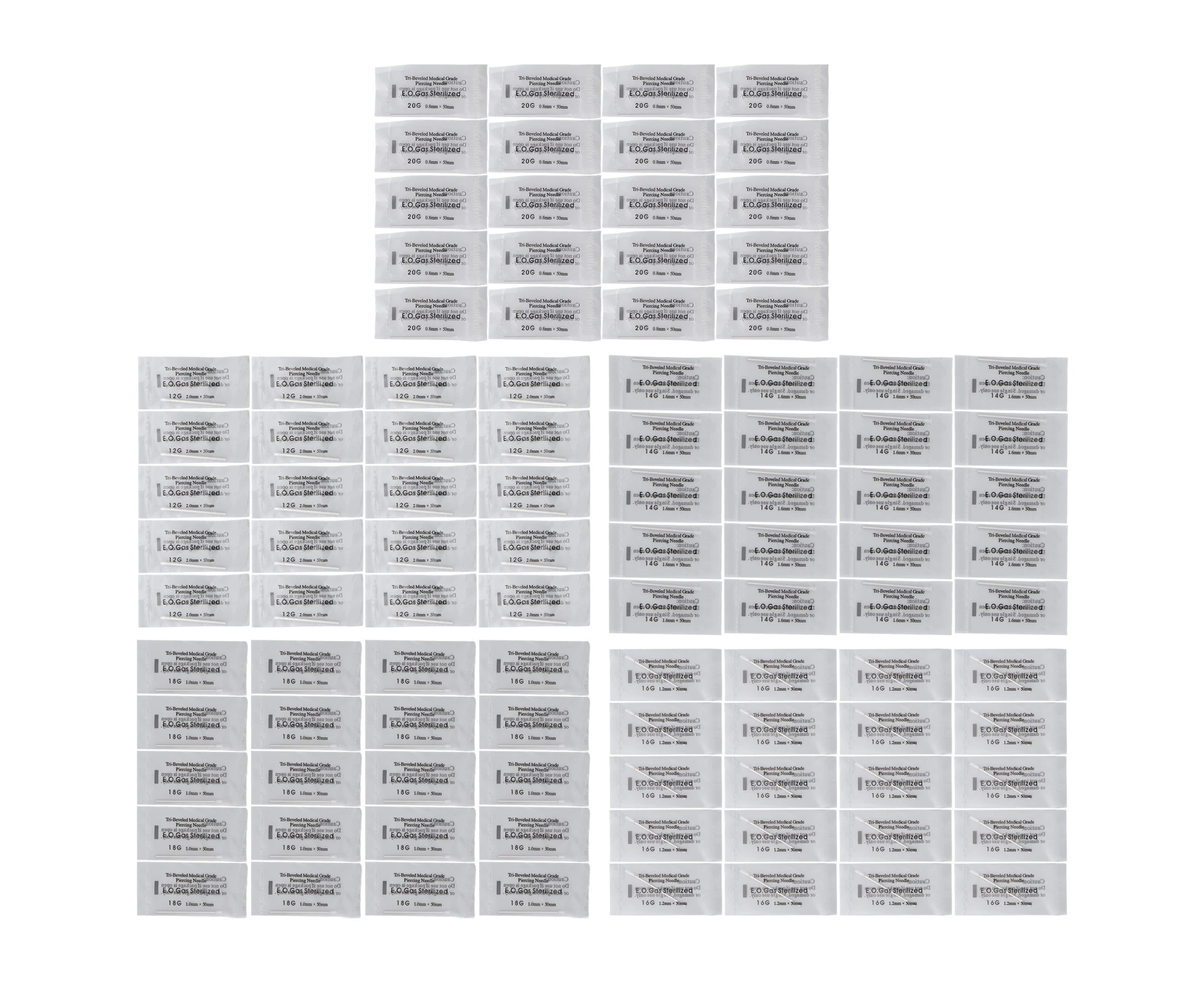 100Pcs Multifunctional Body Piercing Needles Stainless Steel Disposable Ear Piercing Needle