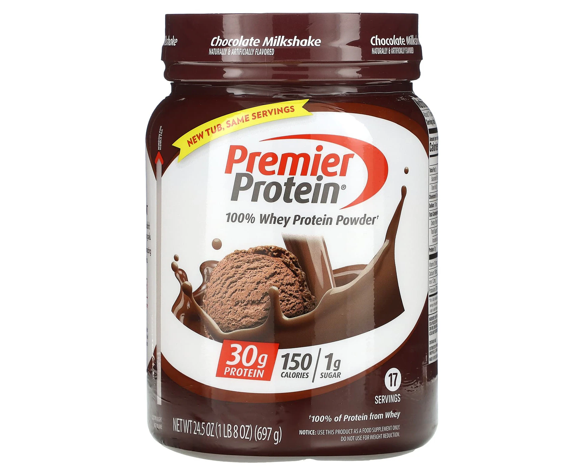 Premier Protein, 100% Whey Protein Powder, Chocolate Milkshake, 1 lb 8 oz (697 g)