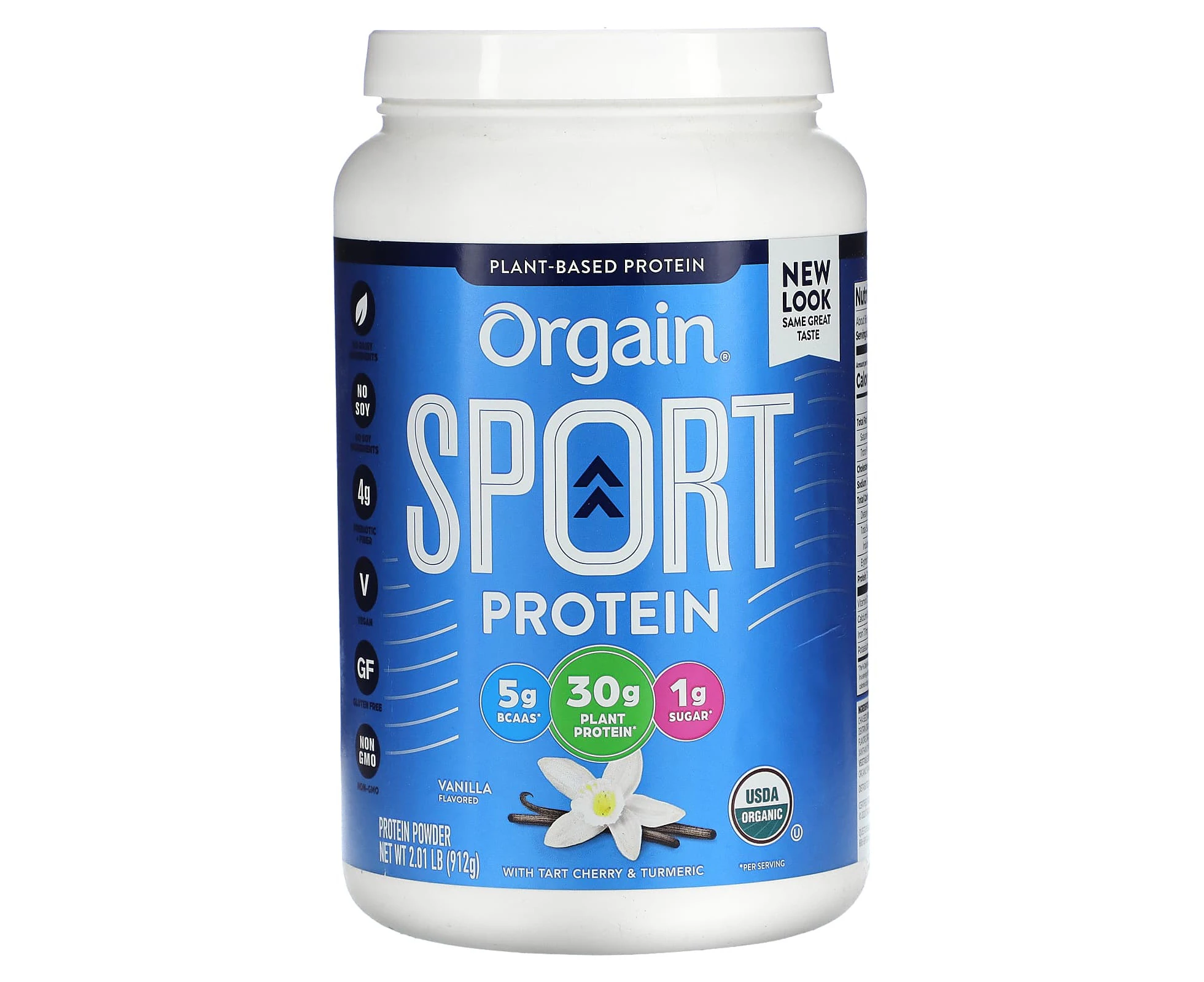 Orgain, Sport Protein Powder, Plant-Based, Vanilla, 2.01 lb (912 g)