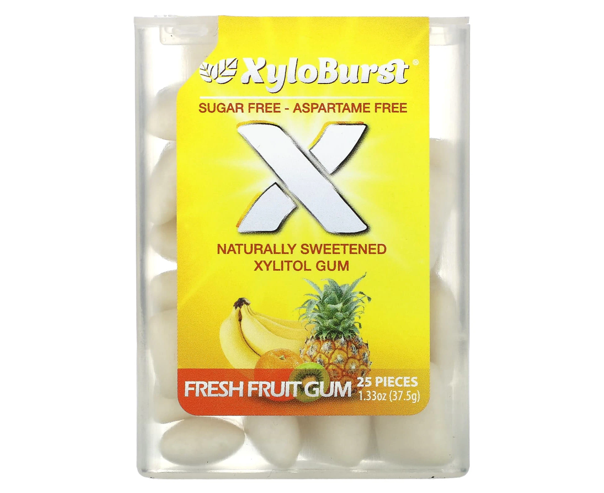 Xyloburst, Xylitol Gum, Fresh Fruit, 25 Pieces