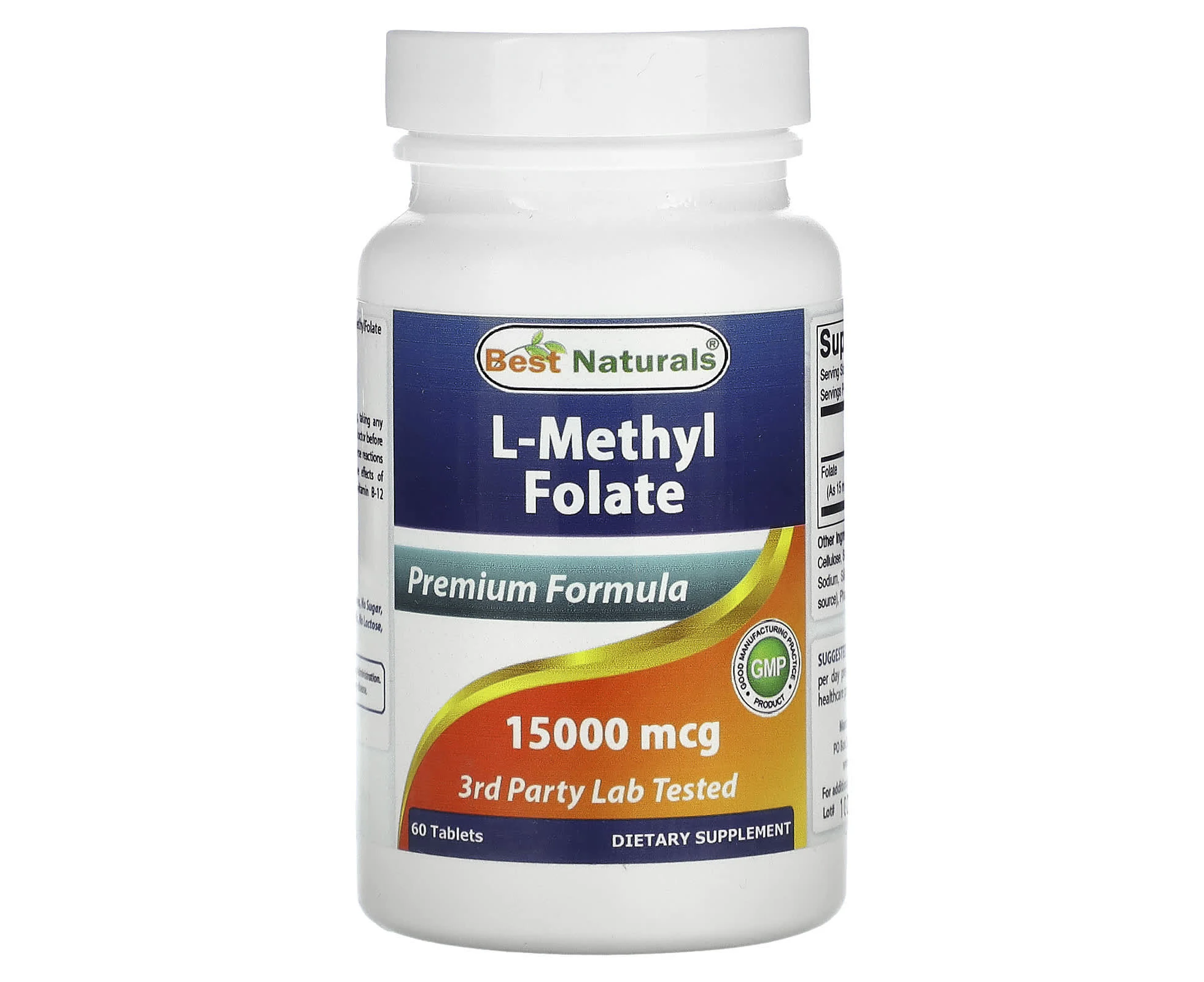 Best Naturals, L-Methyl Folate, 15,000 mcg, 60 Tablets