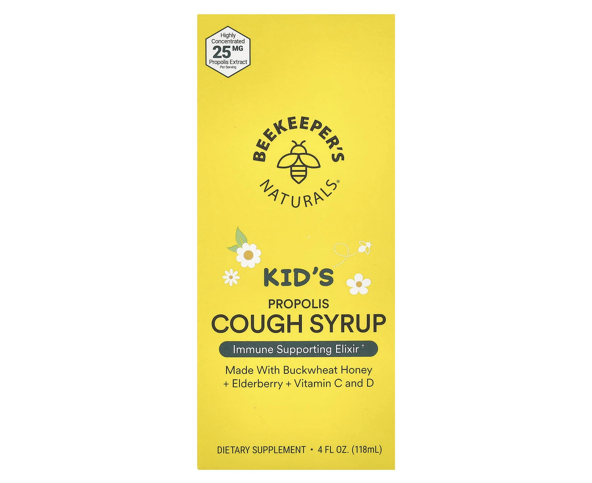 Beekeeper's Naturals, Kid's Propolis Cough Syrup, 4 fl oz (118 ml)