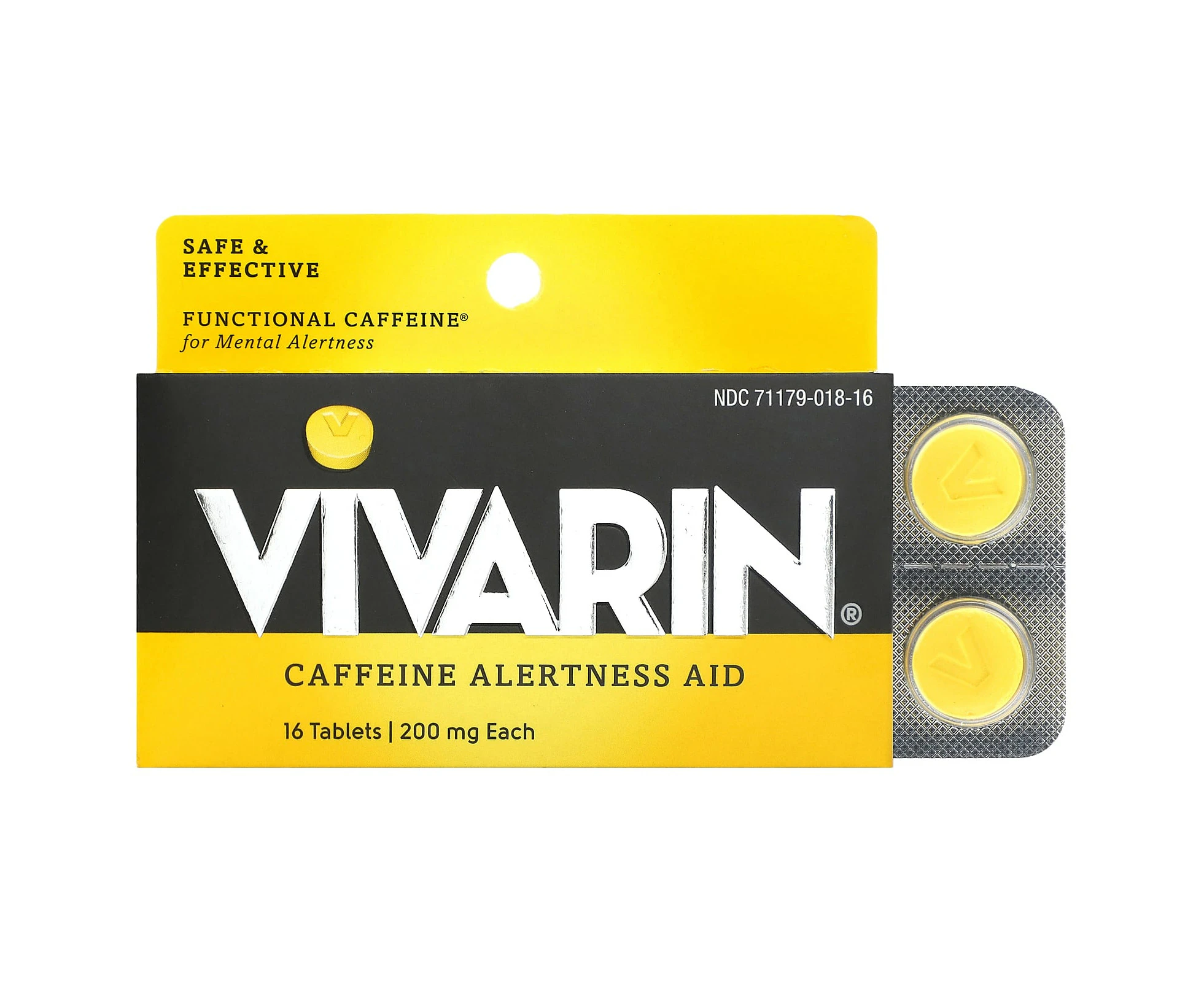 Vivarin, Caffeine Alertness Aid, 200 mg, 16 Tablets