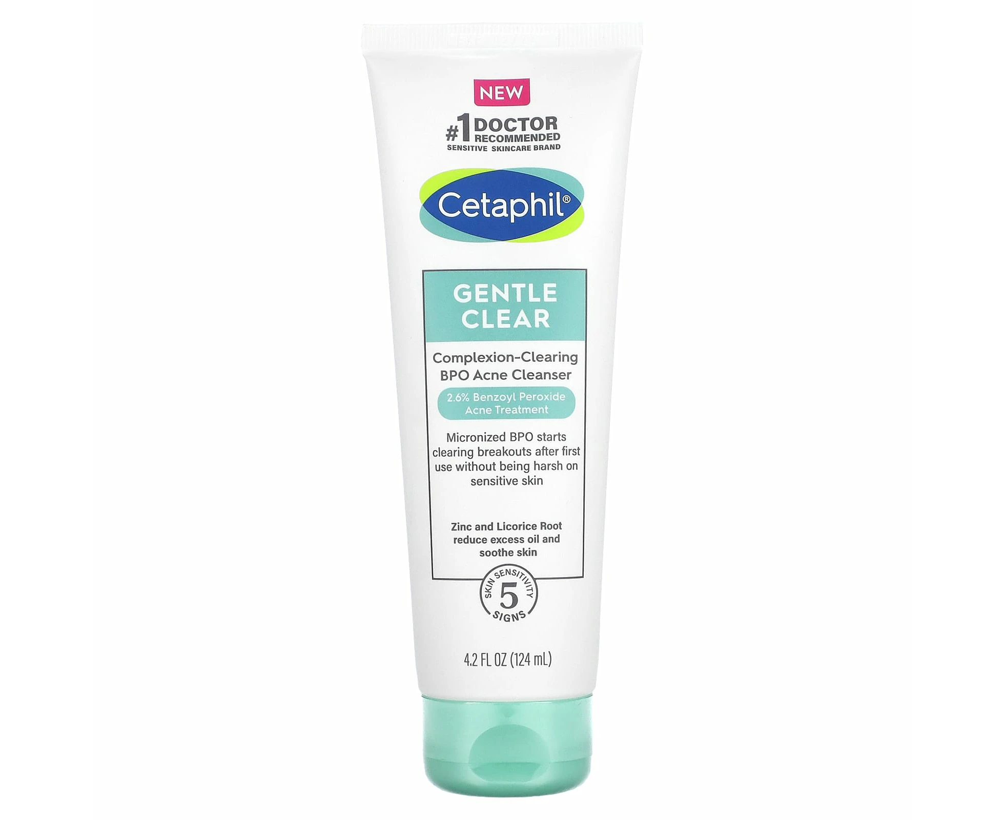 Cetaphil, Gentle Clear, Complexion-Clearing BPO Acne Cleanser, 4.2 fl oz (124 ml)