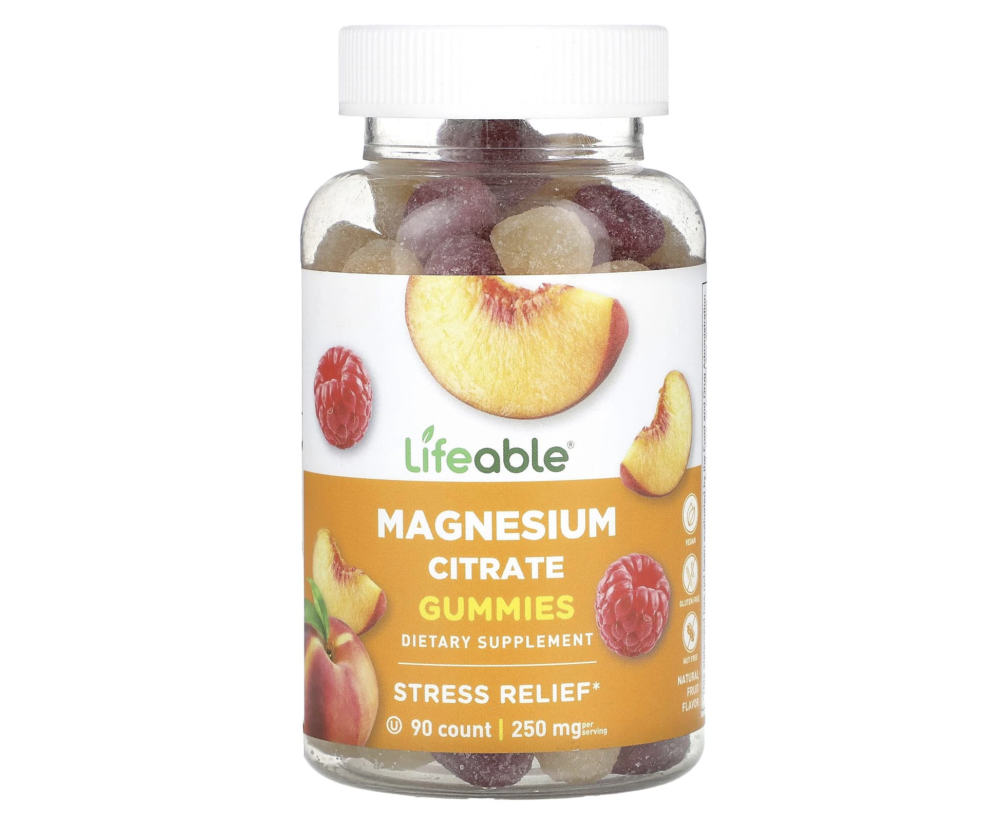 Lifeable, Magnesium Citrate Gummies, Natural Fruit, 250 mg, 90 Gummies (83.33 mg per Gummy)