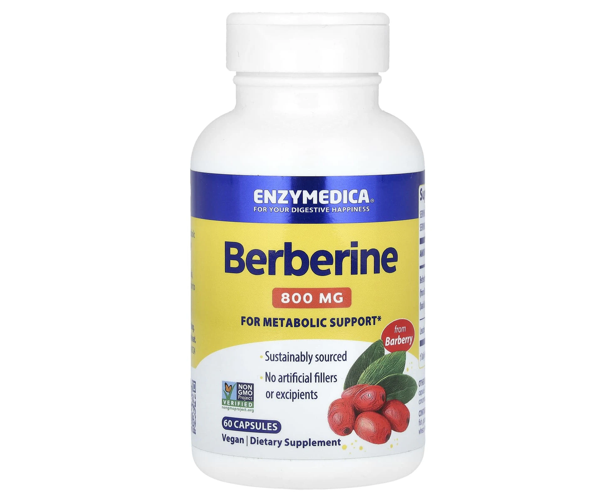 Enzymedica, Berberine, 800 mg, 60 Capsules (400 mg per Capsule)