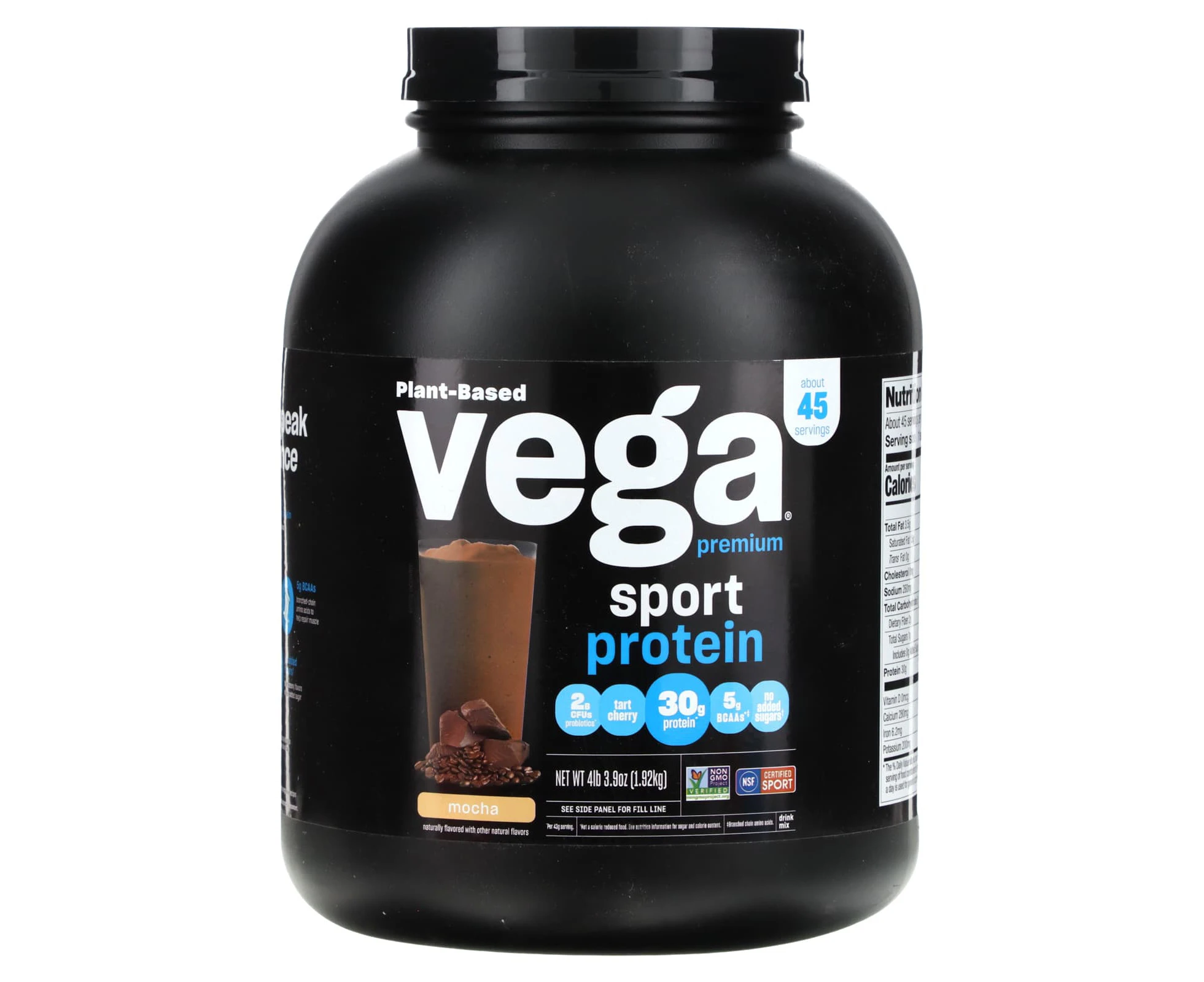 Vega, Sport, Plant Based Premium Protein, Mocha, 4 lb 3.9 oz (1.92 kg)