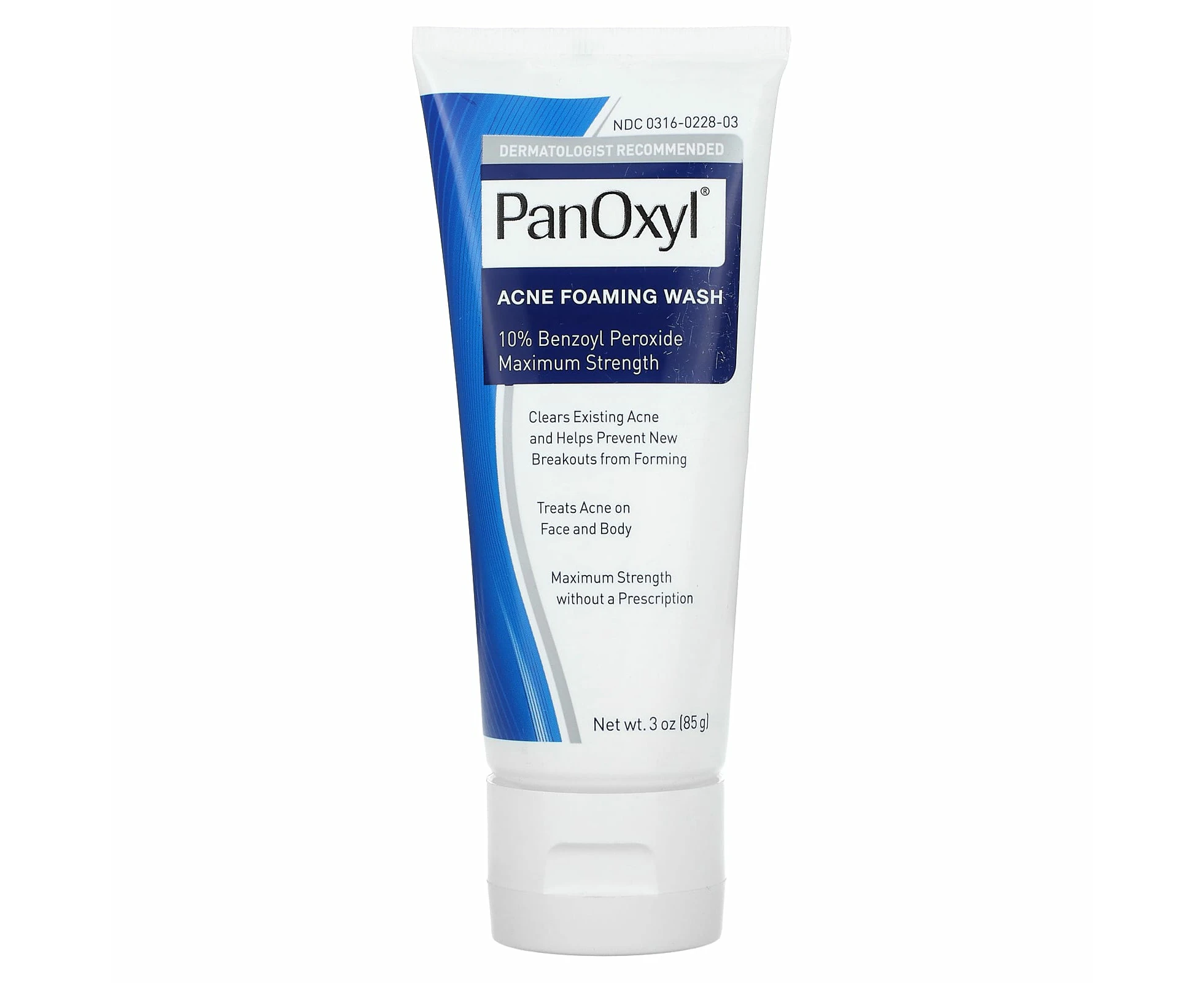 PanOxyl, Acne Foaming Wash, 10% Benzoyl Peroxide, Maximum Strength, 3 oz (85 g)