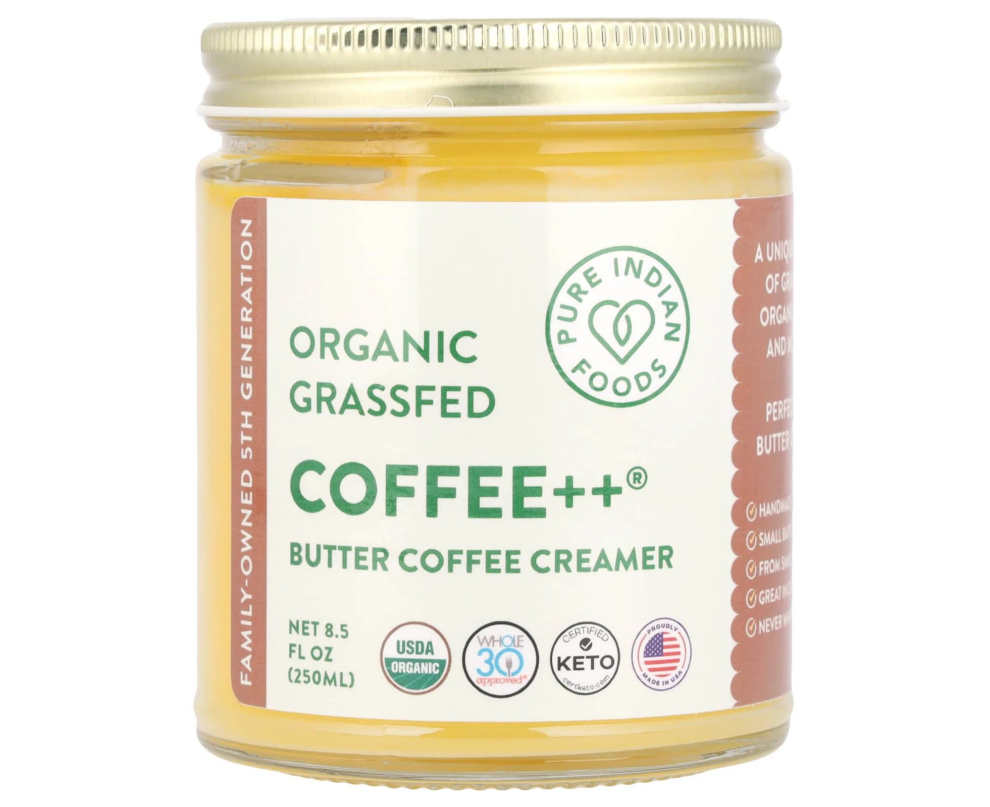 Pure Indian Foods, Coffee++¬Æ, Organic Grassfed Butter Coffee Creamer, 8.5 fl oz (250 ml)