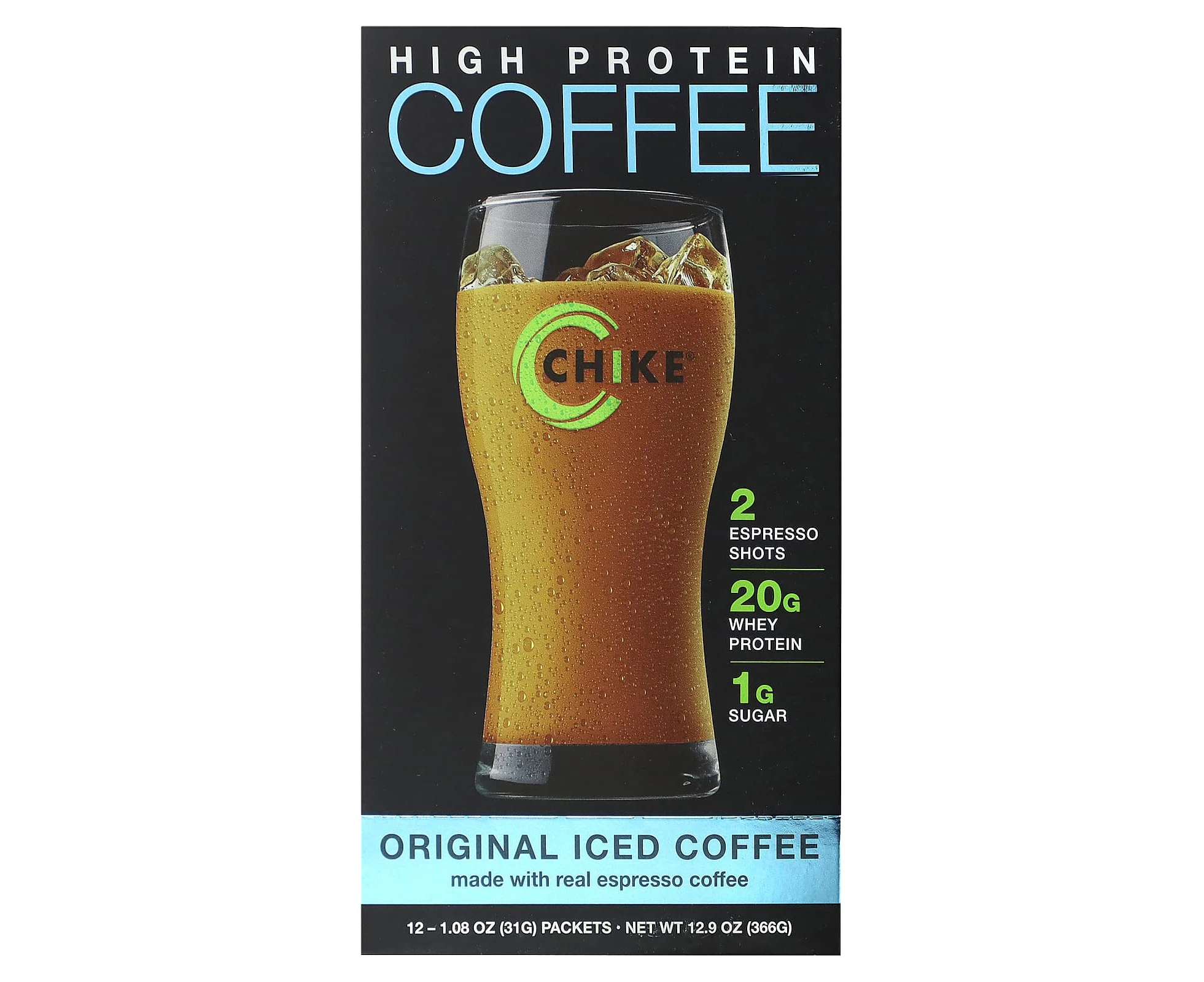 Chike Nutrition, High Protein Iced Coffee, Original, 12 Packets, 1.08 oz (31 g) Each