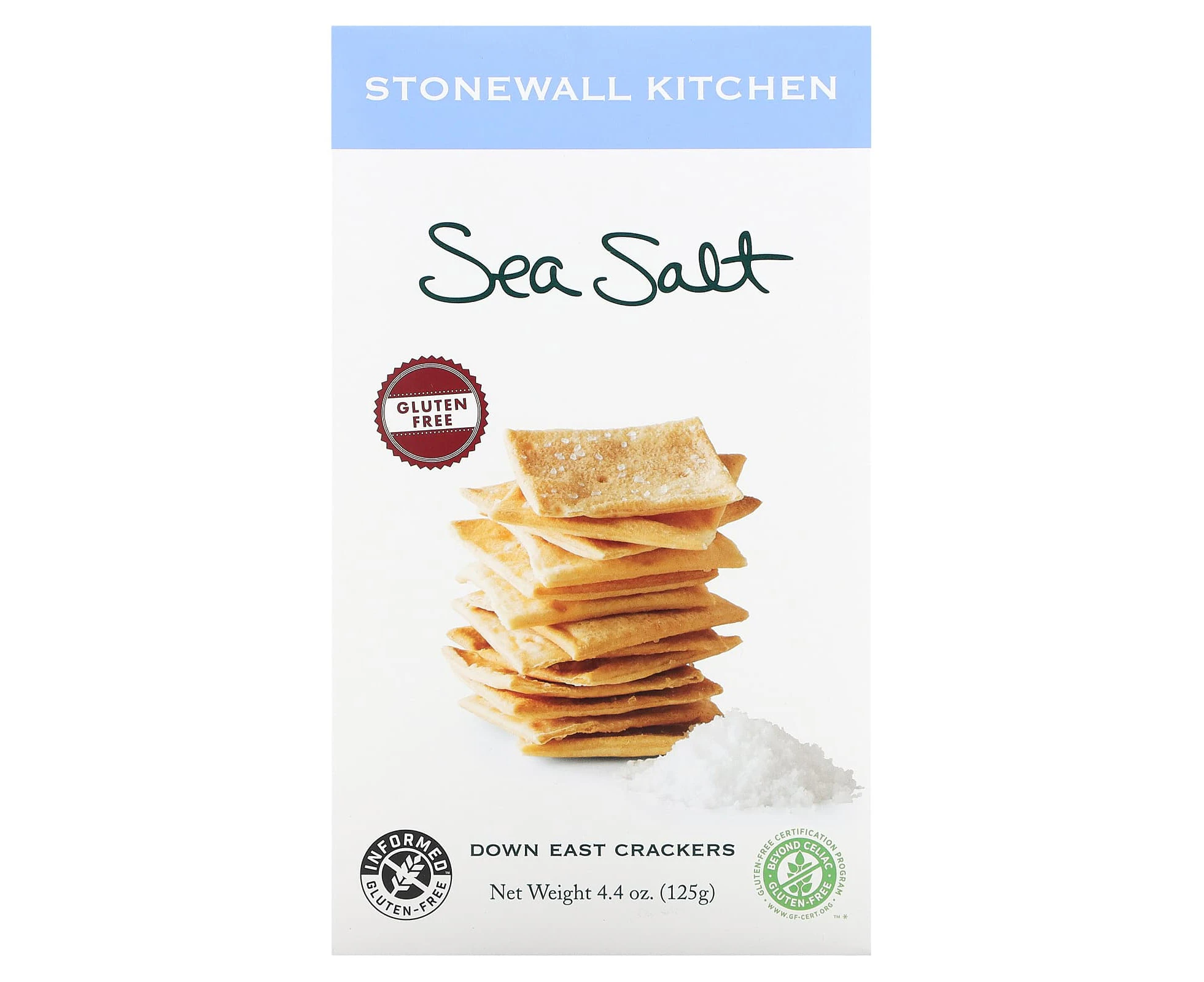 Stonewall Kitchen, Down East Crackers, Gluten Free, Sea Salt, 4.4 oz (125 g)