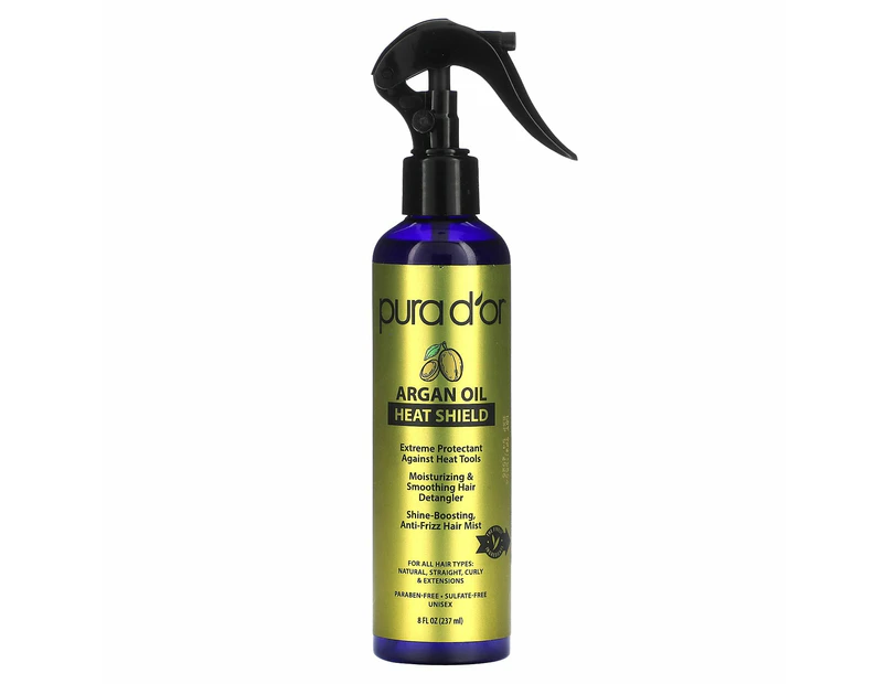 Pura D'or, Heat Shield, Argan Oil, 8 fl oz (237 ml)