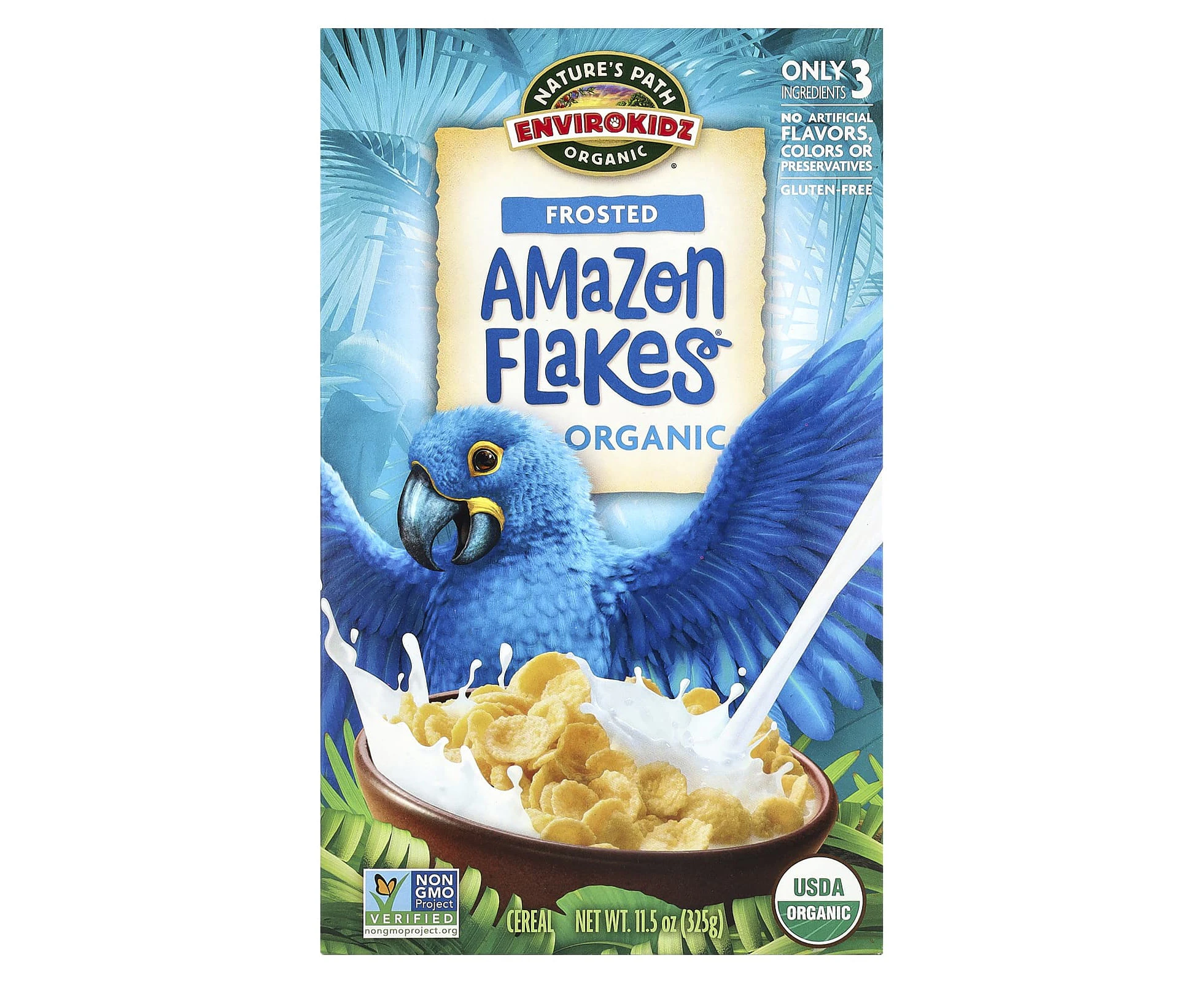 Nature's Path, Envirokidz Organic, Amazon Flakes Cereal, Frosted, 11.5 oz (325 g)