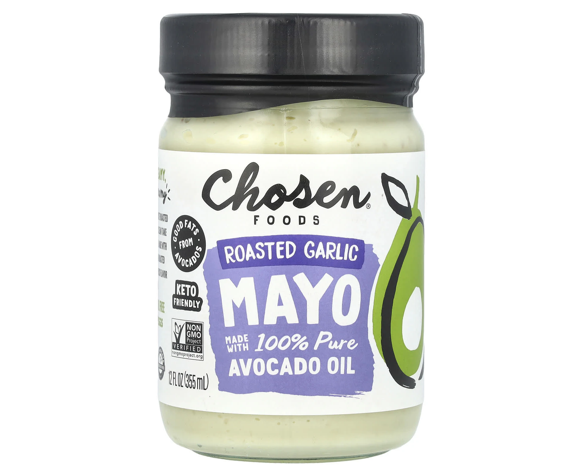 Chosen Foods, Roasted Garlic Mayo, 12 fl oz (355 ml)