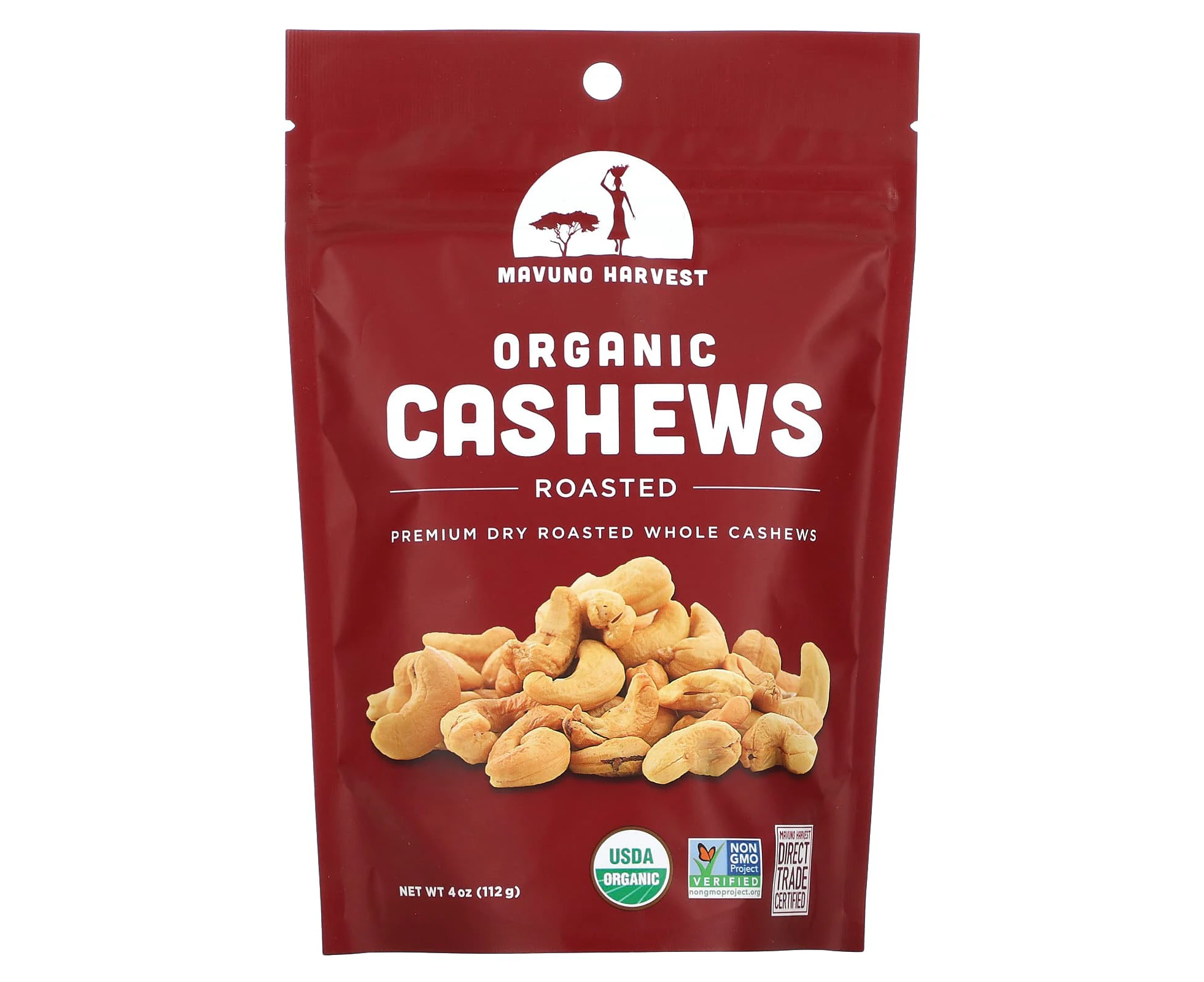 Mavuno Harvest, Organic Cashews, Roasted, 4 oz (112 g)