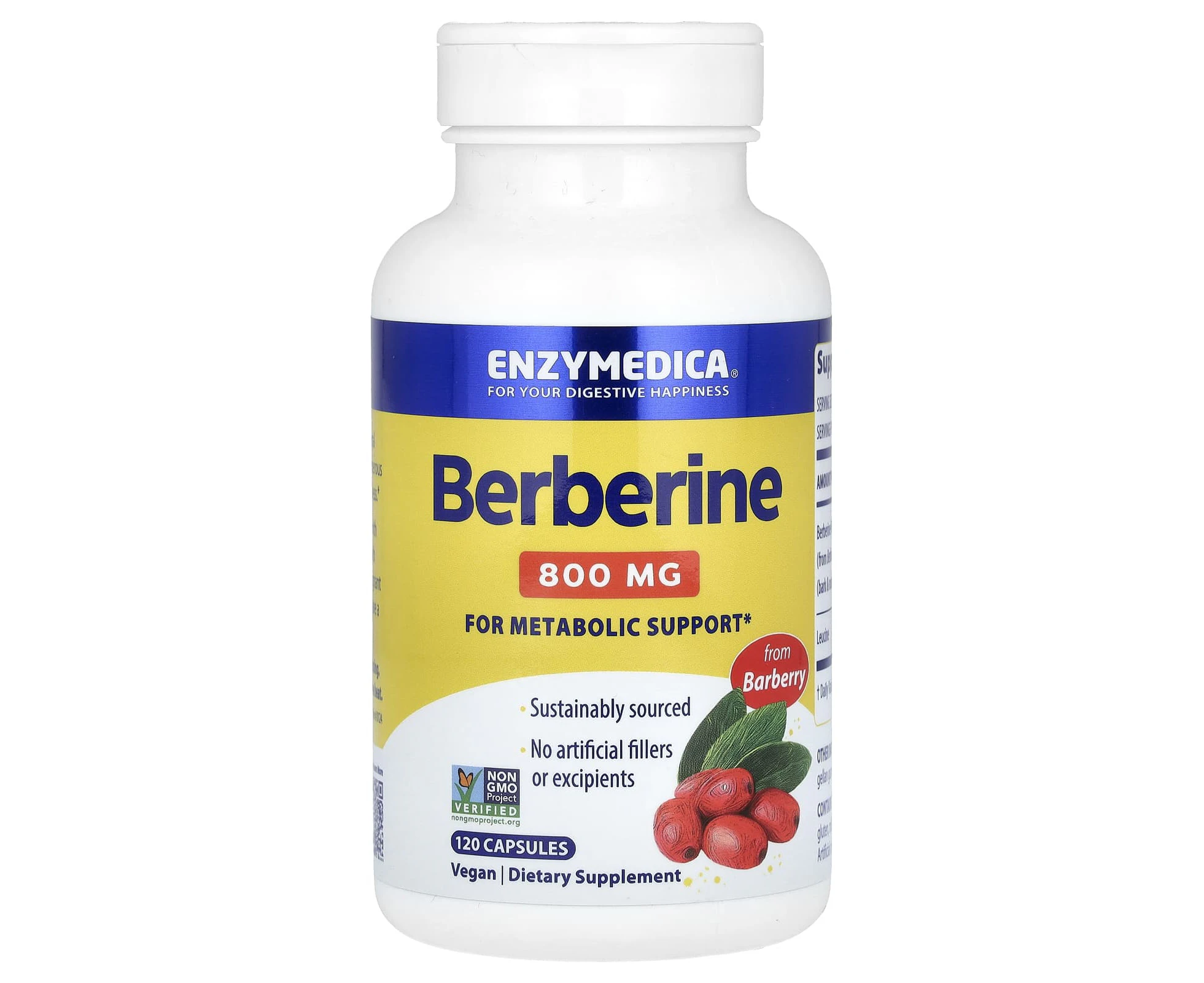 Enzymedica, Berberine, 800 mg, 120 Capsules (400 mg per Capsule)