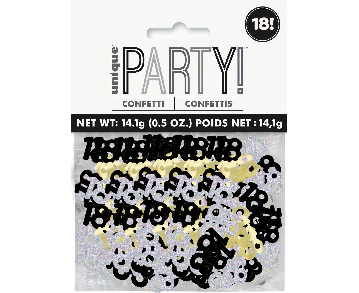 18th Birthday Black Confetti Party Table Scatter Decoration Loot Treat Bag 18