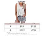 Women Satin Tank Top V Neck Pleated Loose Fitting Summer Sleeveless Vest For Daily Wear White S